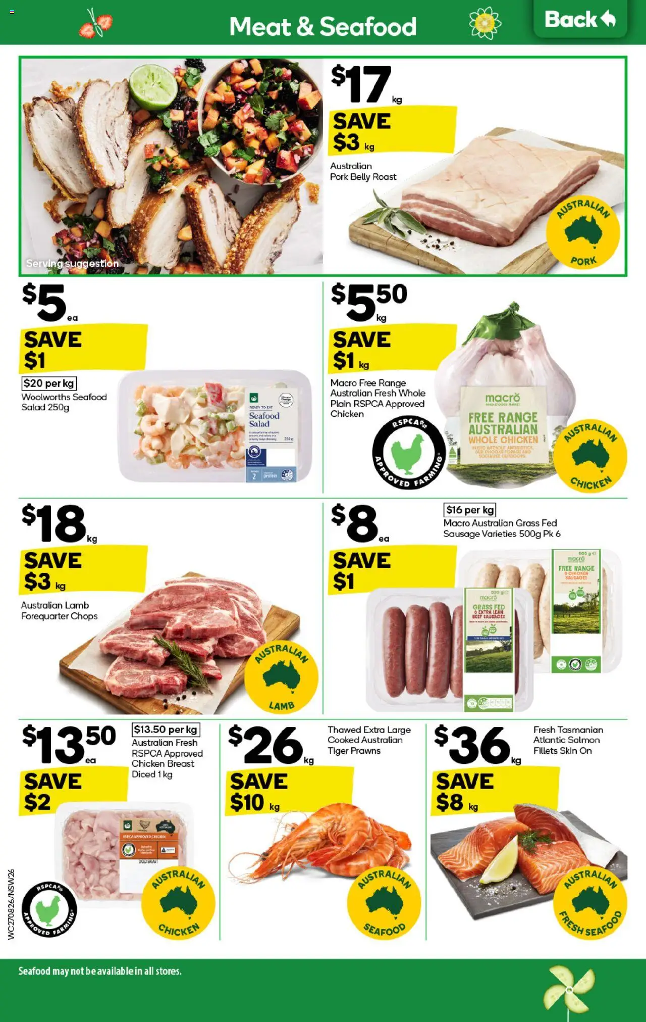 Woolworths catalogue - valid from 27.08.2025 | Page: 26 | Products: Chicken, Pork, Meat, Seafood