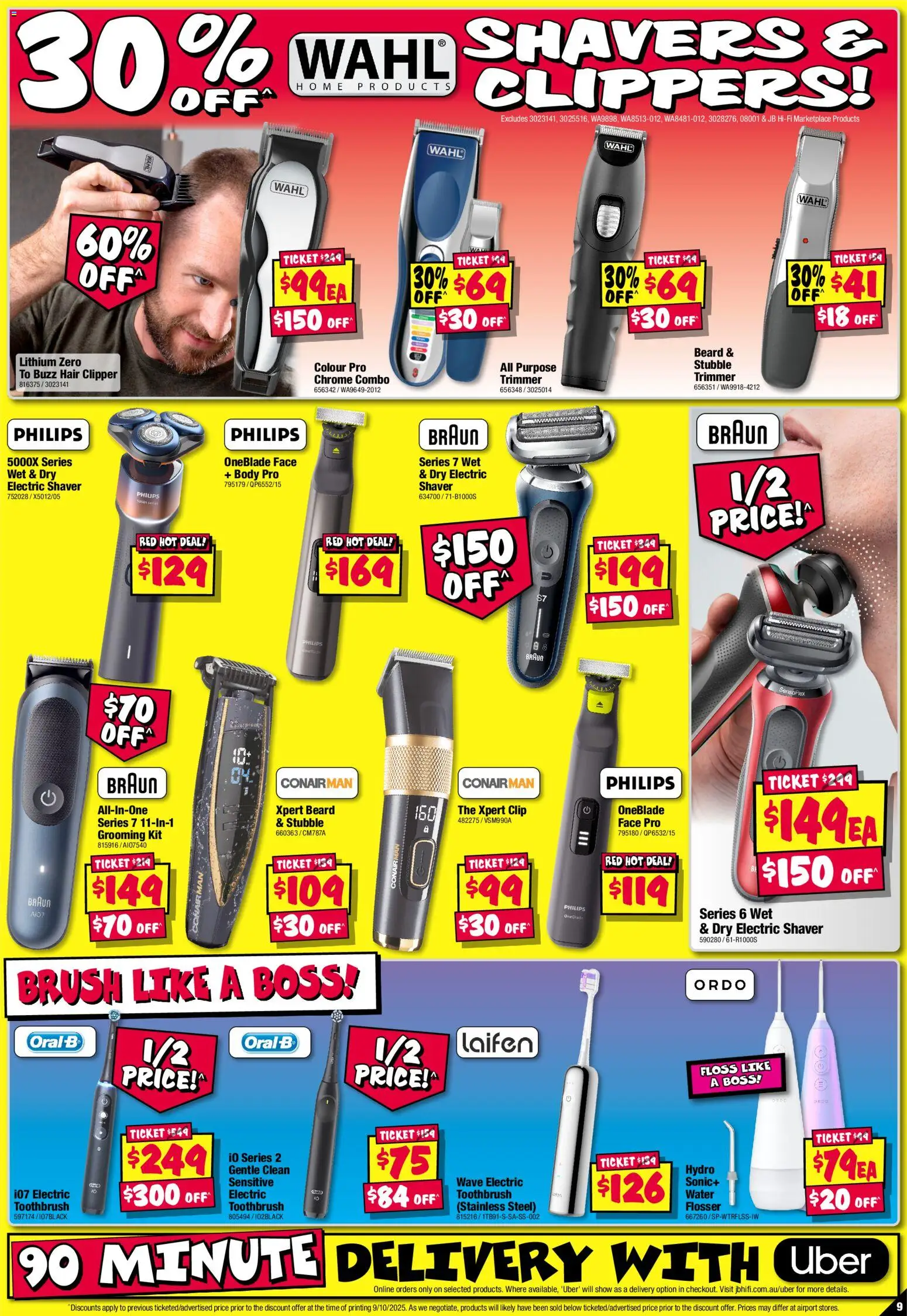 JB Hi-Fi catalogue - valid from 23.10.2025 | Page: 9 | Products: Brush, Water, Clip, Electric shaver