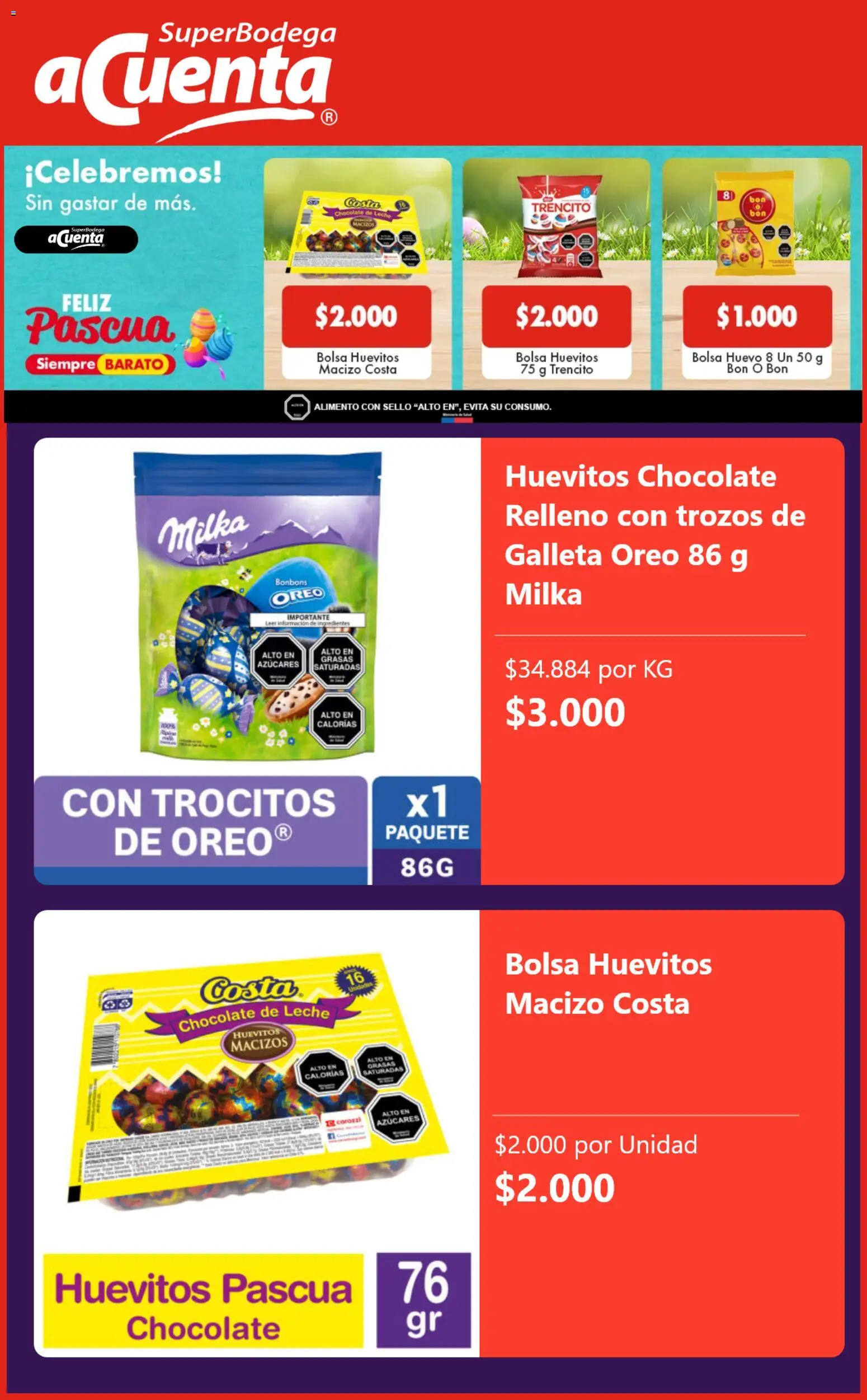 Super Bodega aCuenta ofertas  │ válido desde el 27.03.2026 | Página: 4 | Productos: Huevo, Bolsa, Leche, Chocolate