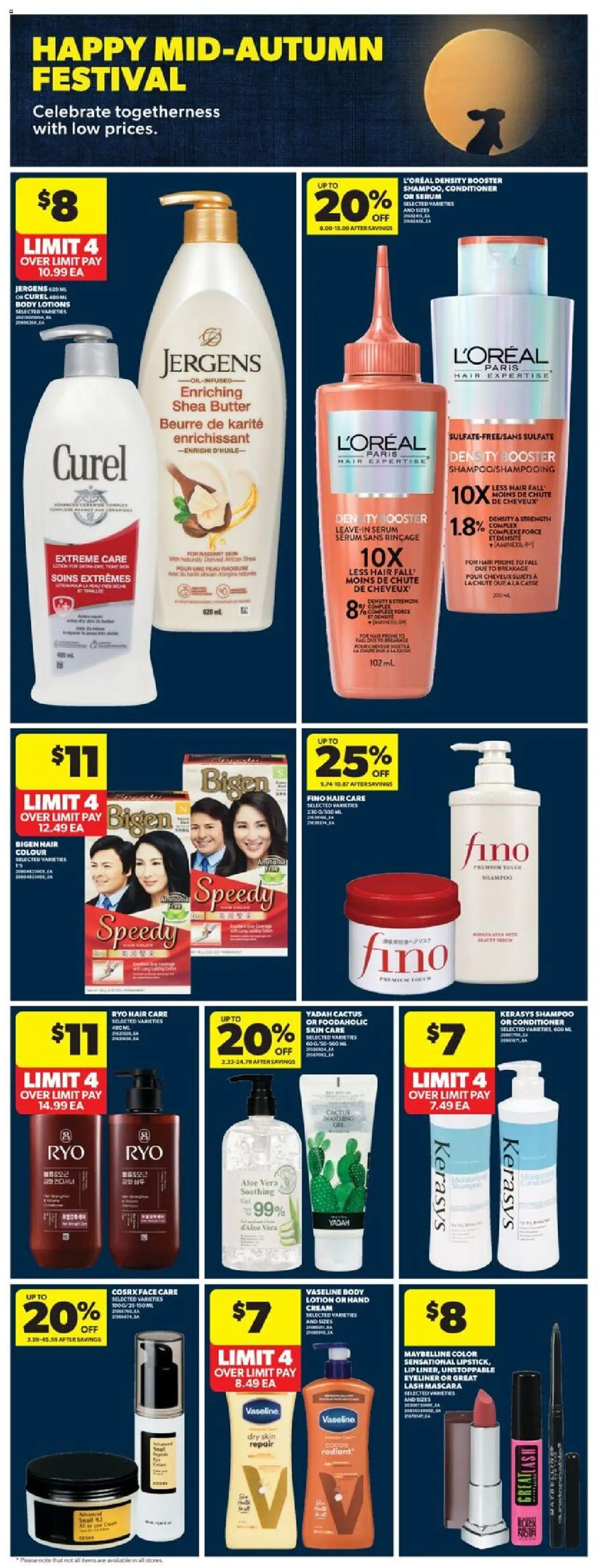 Real Canadian Superstore flyer valid from 02.10.2025 | Page: 8 | Products: Cream, Mascara, Eyeliner, Shampoo