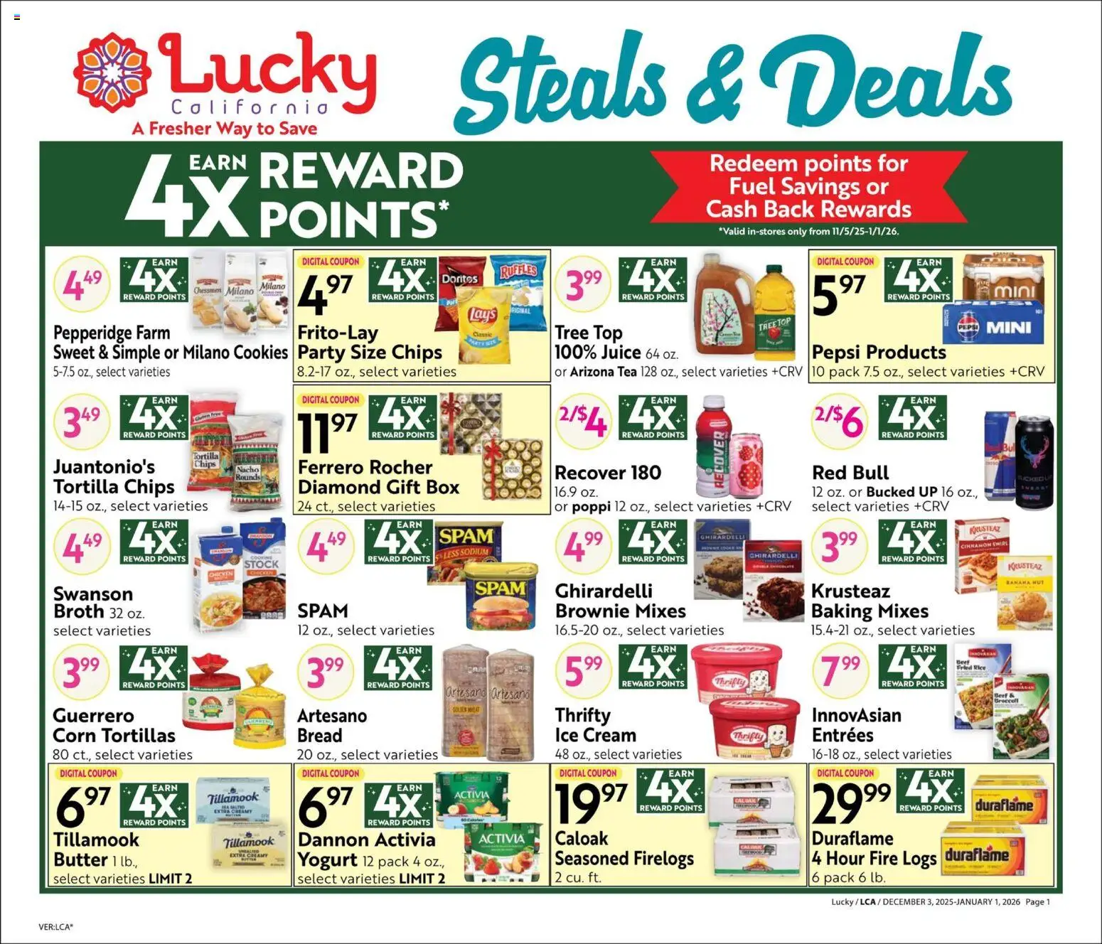 Lucky Supermarkets Big Book of Savings - valid from 03.12.2025 | Page: 1 | Products: Box, Rice, Tea, Beef