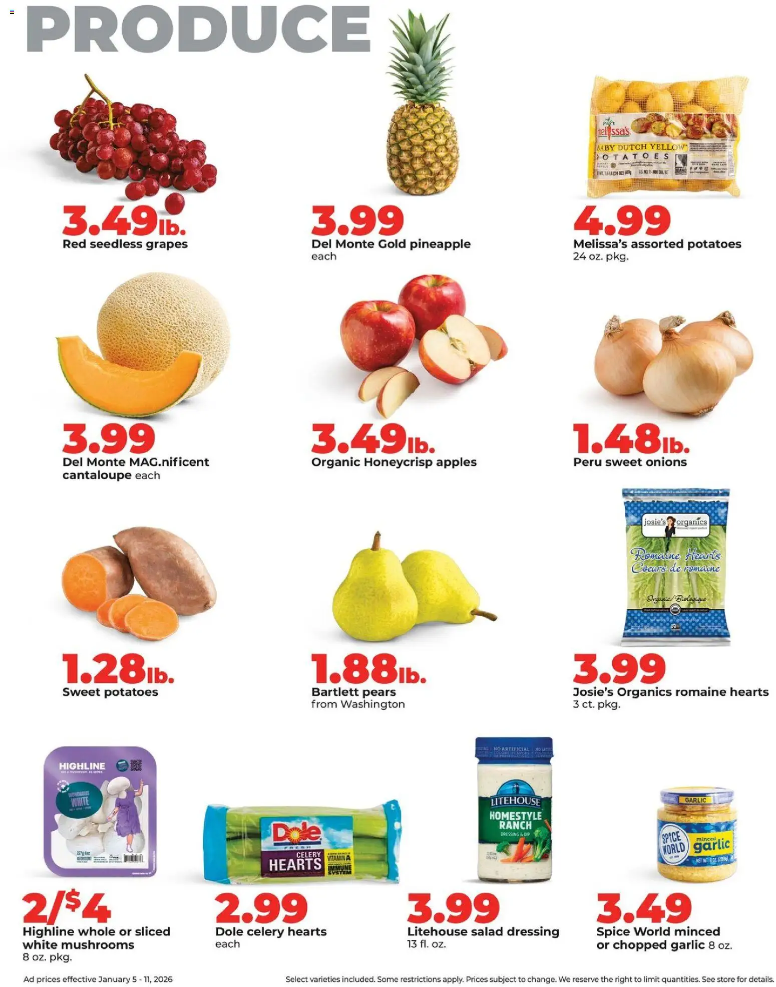 HyVee Weekly Ad - valid from 05.01.2026 | Page: 9 | Products: Romaine, Pineapple, Salad, Garlic