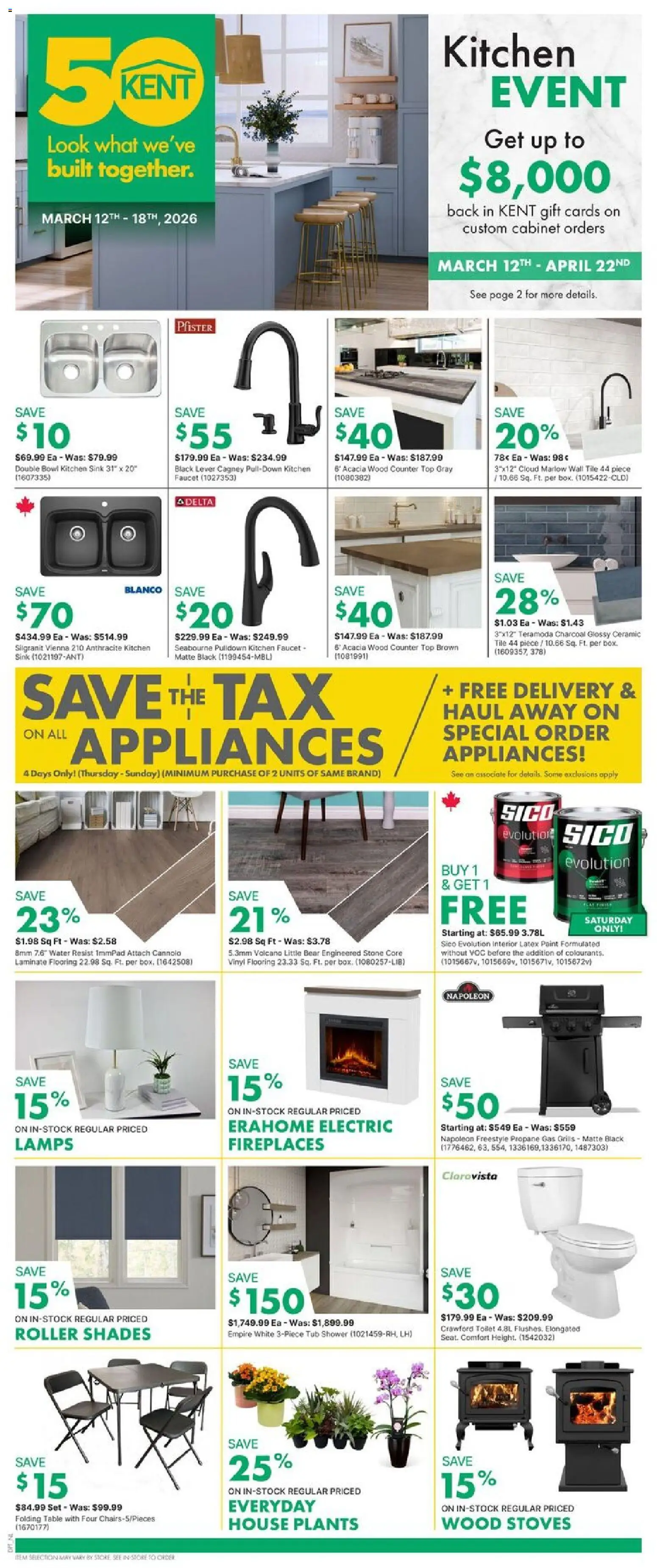 Kent flyer valid from 12.03.2026 | Page: 1 | Products: Table, Cabinet, Shower