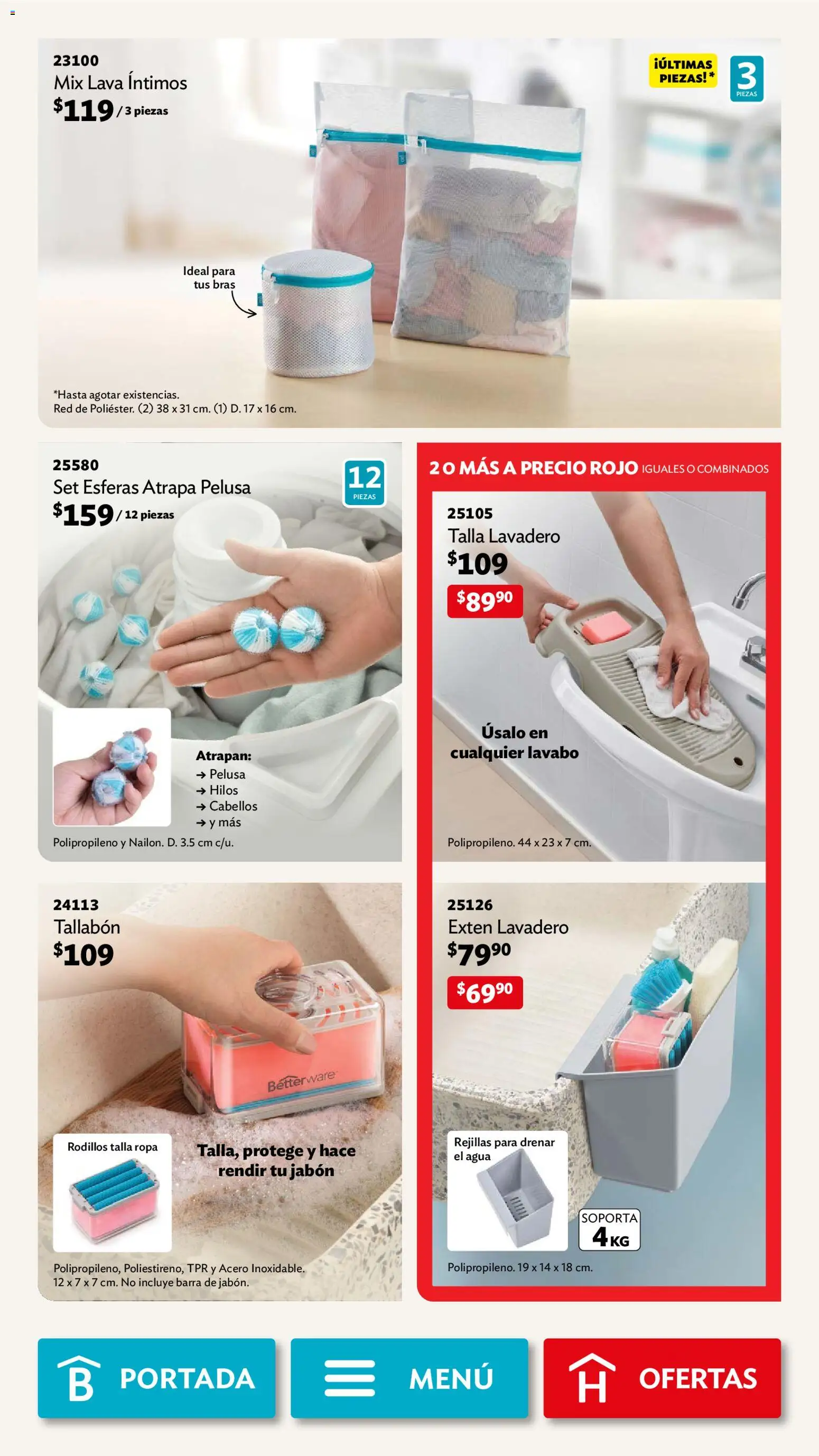 Nuevas ofertas de Betterware válidas en toda la República Mexicana desde el 02.02.2026. ¡Encuentra las mejores ofertas en Betterware campaña 2 2026! | Página: 104 | Productos: Lavadero, Agua, Barra, Lavabo