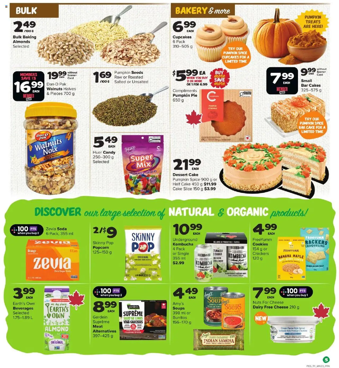Thrifty Foods flyer valid from 02.10.2025 | Page: 6 | Products: Nuts, Cream, Cheese, Pumpkin