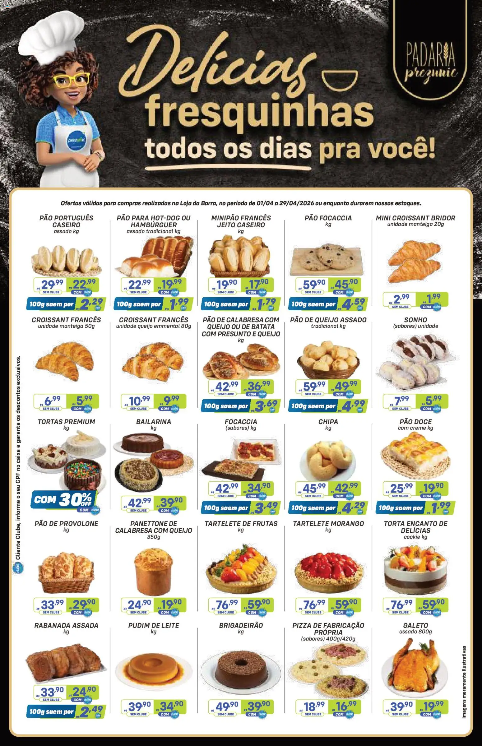 Prezunic Folheto - válido de 31.03.2026 | Página: 6 | Produtos: Panettone, Manteiga, Pizza, Batata