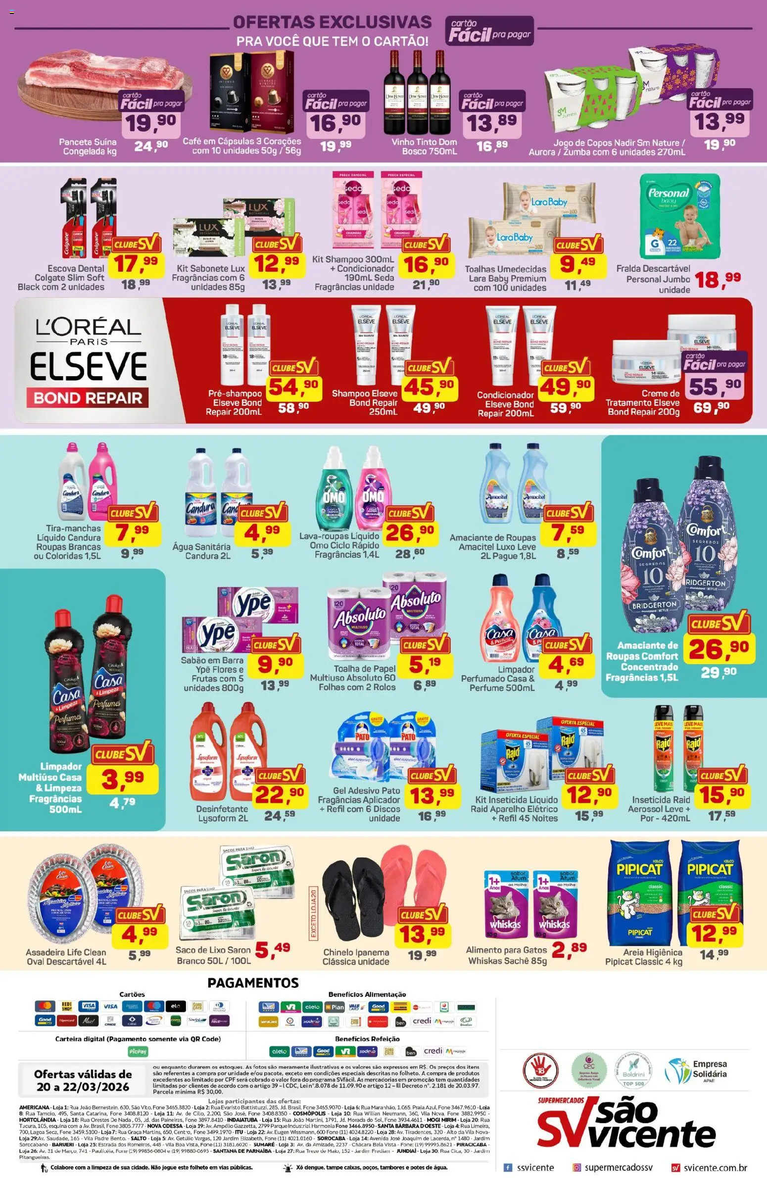 Supermercados São Vicente Folheto - válido de 20.03.2026 | Página: 4 | Produtos: Condicionador, Atum, Inseticida, Água sanitária