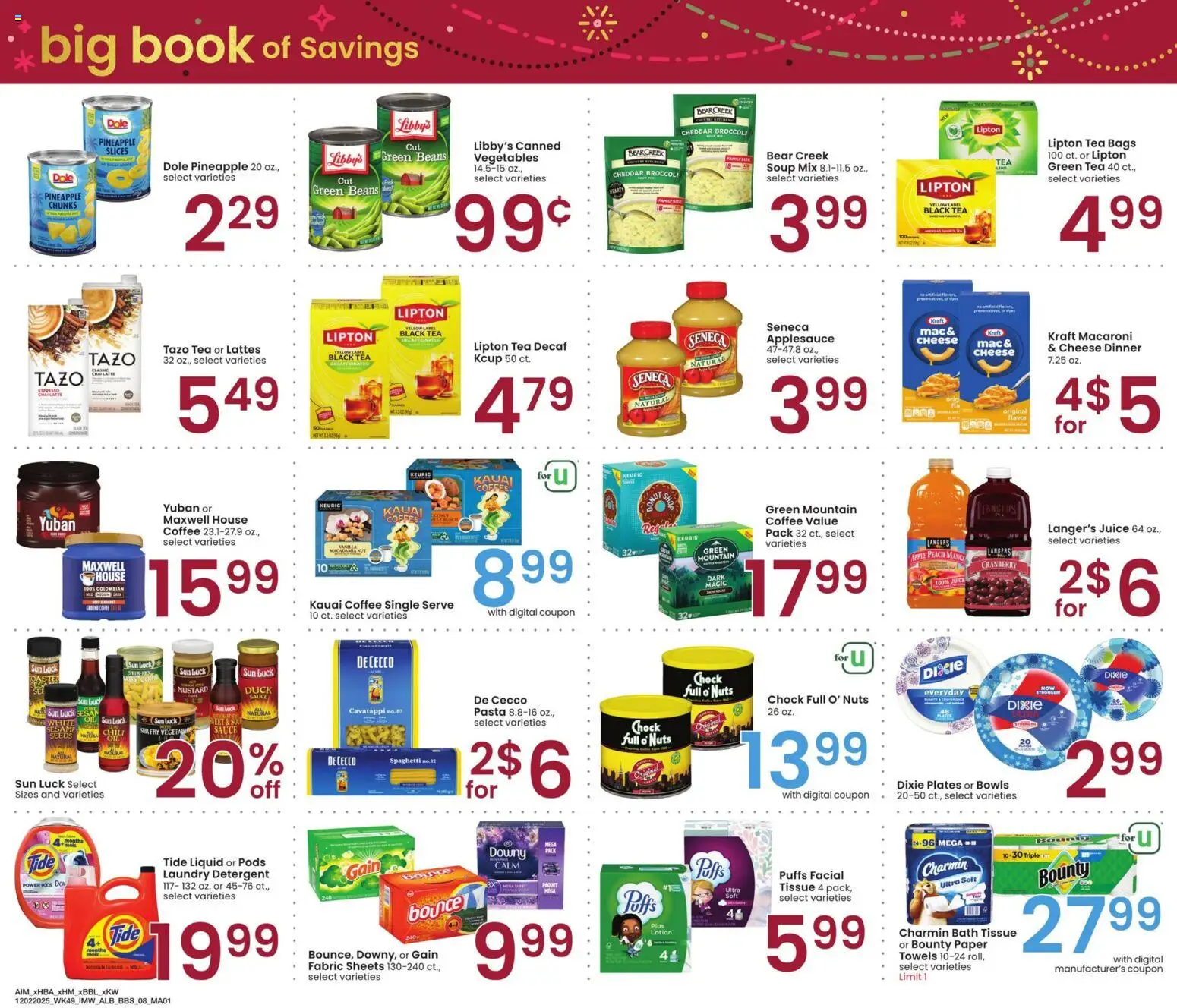 Albertsons Big Book of Savings - valid from 02.12.2025 | Page: 8 | Products: Bath, Tea, Detergent, Vegetables