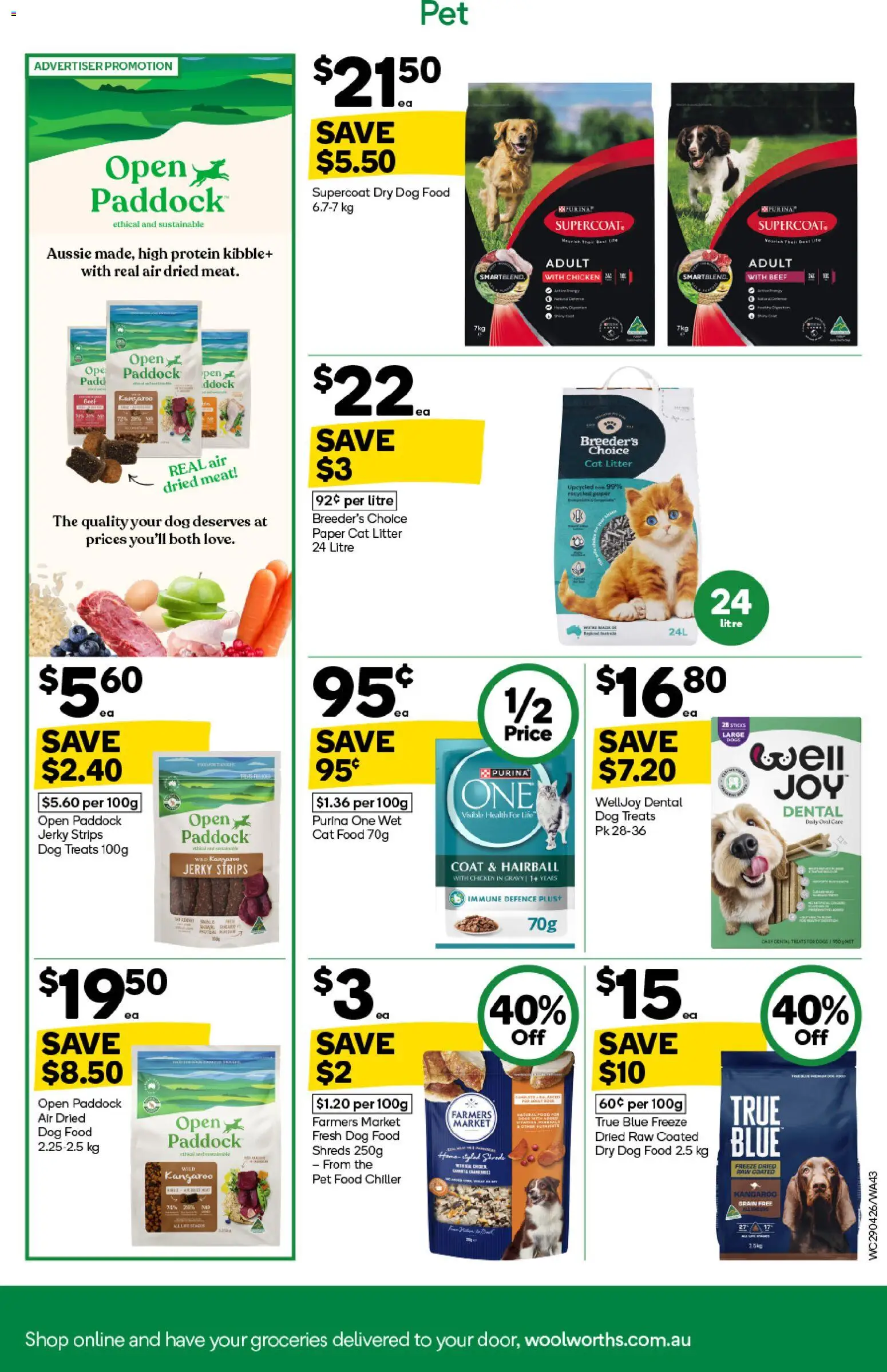 Woolworths catalogue - valid from 29.04.2026 | Page: 43 | Products: Chicken, Dog food, Coat, Sustainable