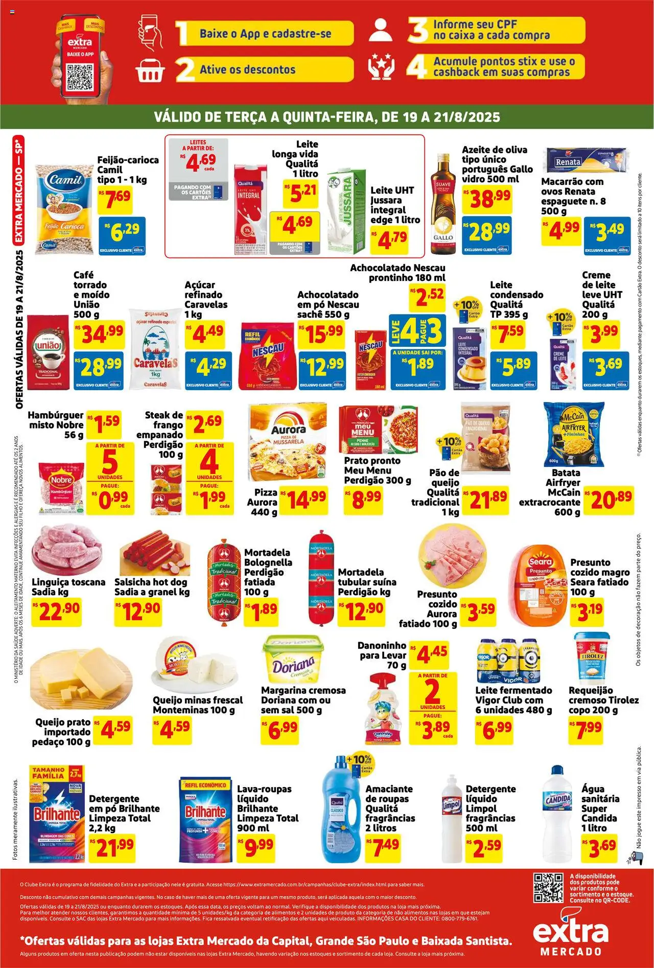 Extra Folheto - válido de 19.08.2025 | Página: 2 | Produtos: Caixa, Pão, Batata, Sal