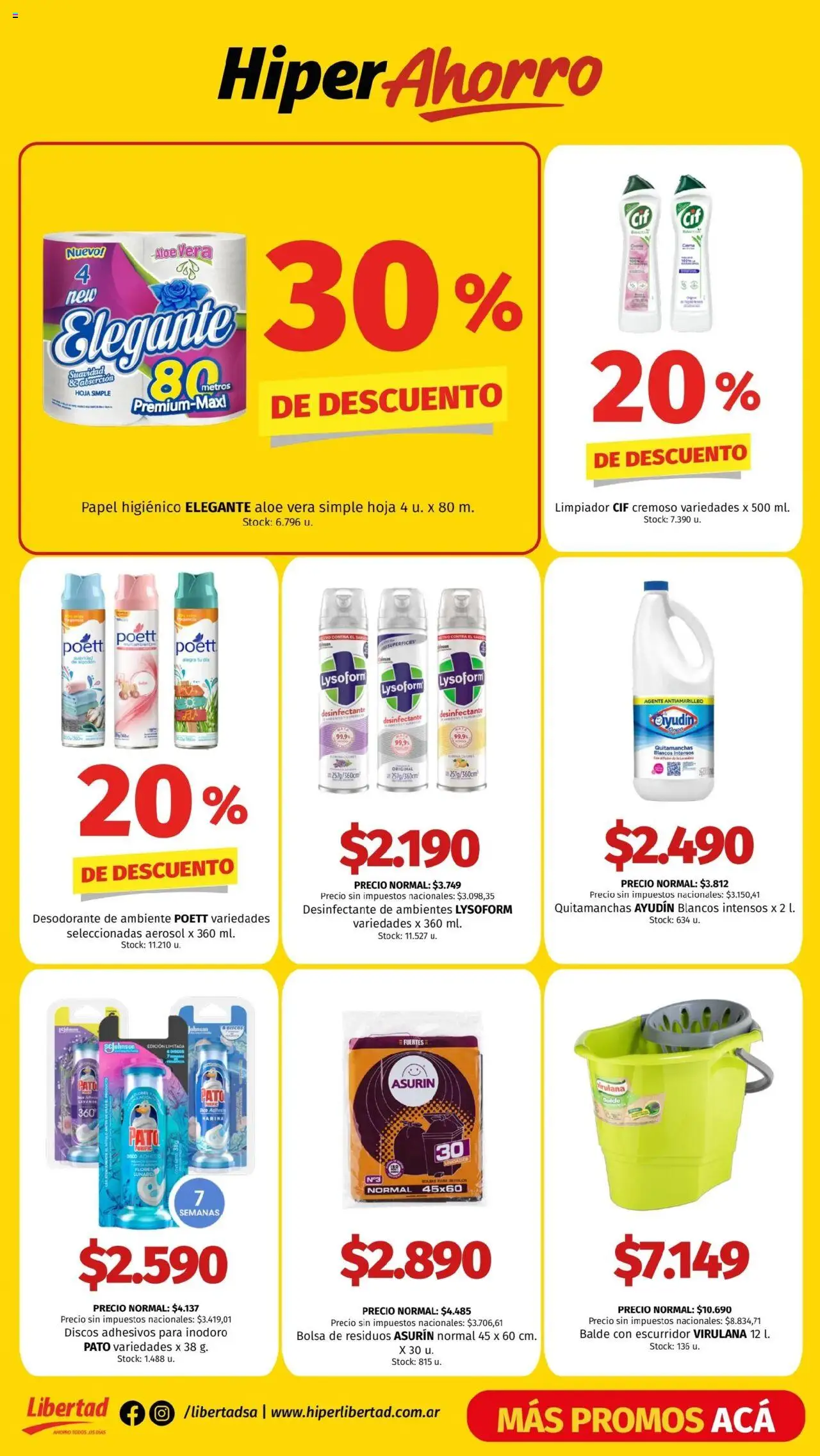 Hipermercado Libertad catálogo │ válido desde el 06.08.2025 | Página: 8 | Productos: Inodoro, Desodorante, Limpiador, Escurridor