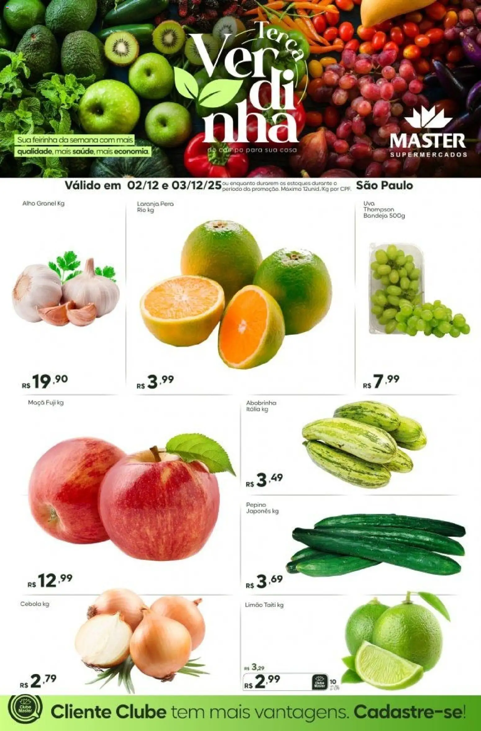 Master Folheto - válido de 02.12.2025 | Página: 1 | Produtos: Pera, Abobrinha, Alho, Cebola