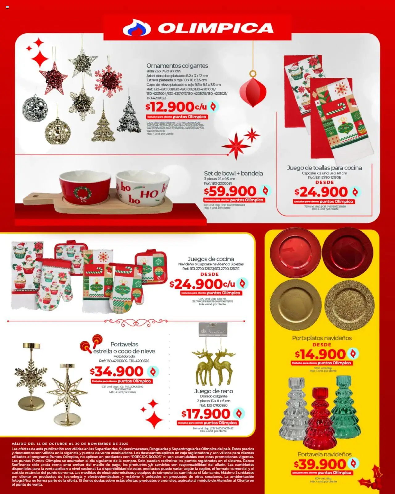 Olímpica revista - valida desde el 14.10.2025 | Página: 9 | Productos: Banco, Sobre, Caja, Toallas