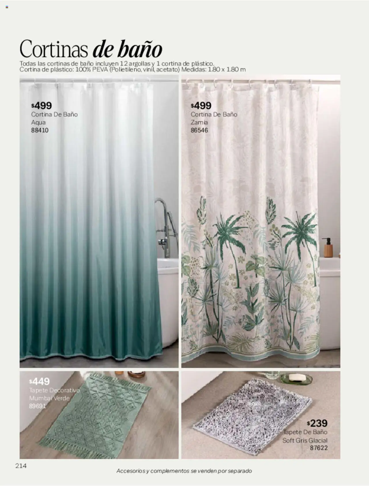 Nuevas ofertas de Vianney válidas en toda la República Mexicana desde el 07.03.2025. ¡Encuentra las mejores ofertas en Vianney catálogo Primavera! | Página: 218 | Productos: Cortinas, Baño, Tapete