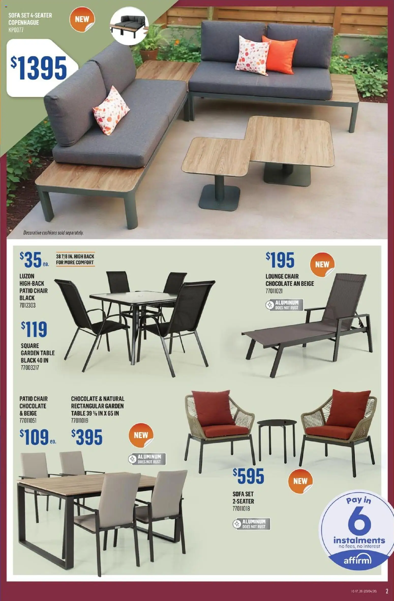 Canac flyer valid from 23.04.2026 | Page: 2 | Products: Sofa, Table, Chair, Chocolate