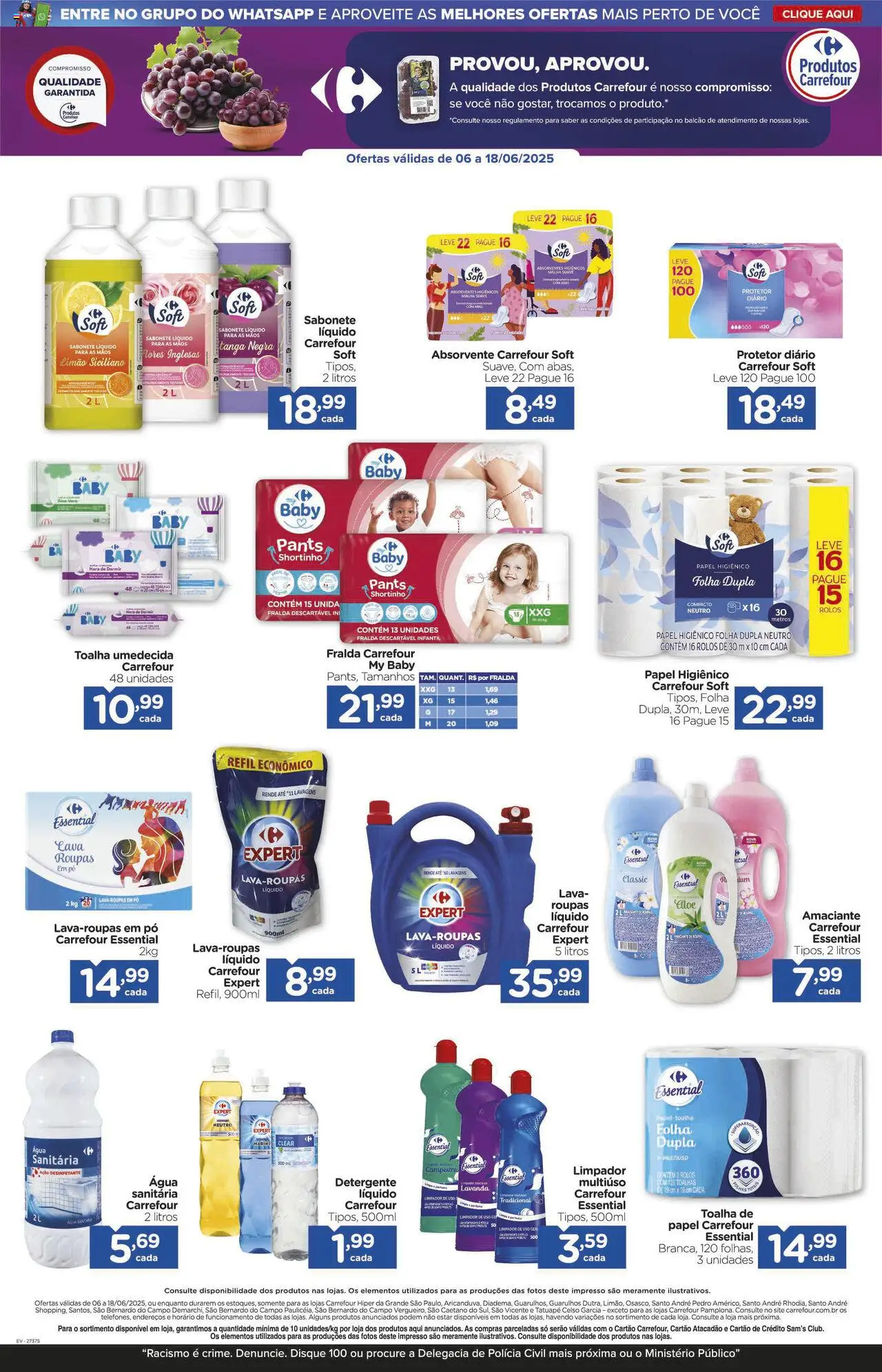 Carrefour Folheto - válido de 06.06.2025 | Página: 17 | Produtos: Pó, Roupas, Toalha umedecida, Sabonete líquido