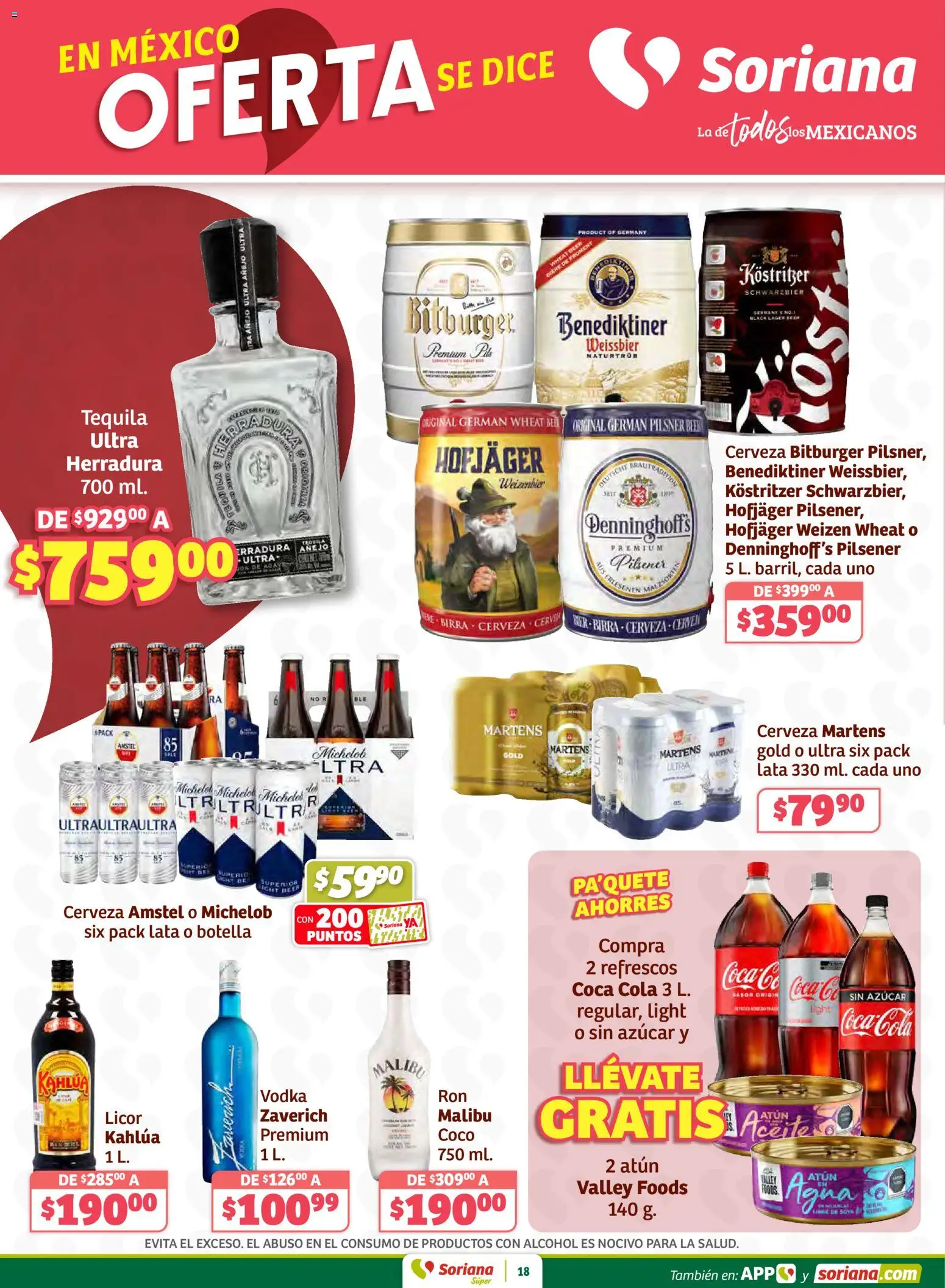 Nuevas ofertas de Soriana válidas en toda la República Mexicana desde el 12.02.2026. ¡Encuentra las mejores ofertas en Soriana - Preciazazaso Súper: Frontera BCN, Son! | Página: 18 | Productos: Azúcar, Agua, Botella, Vodka