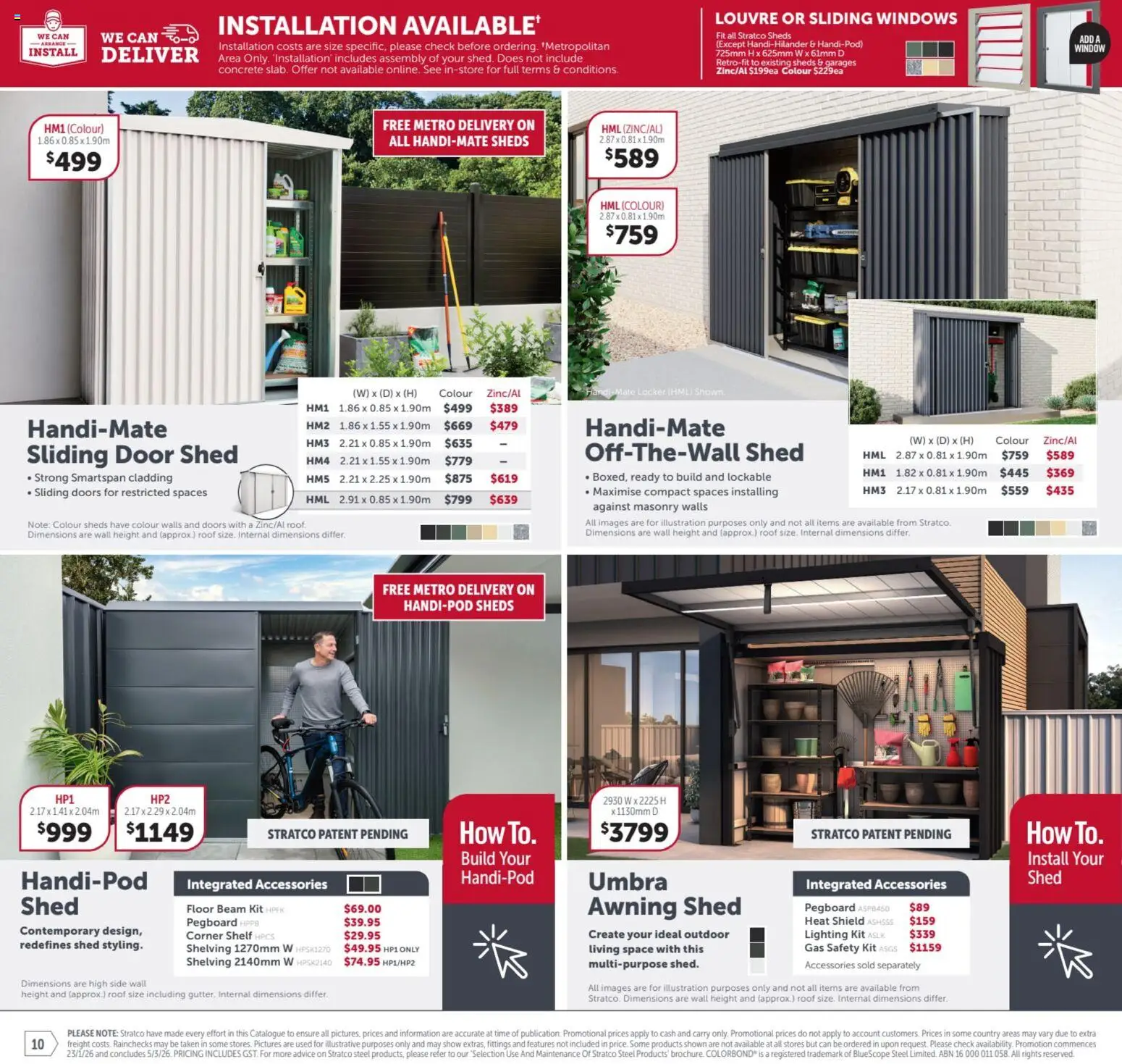 Stratco catalogue - valid from 23.01.2026 | Page: 10 | Products: Shelf, Door, Window, Shed