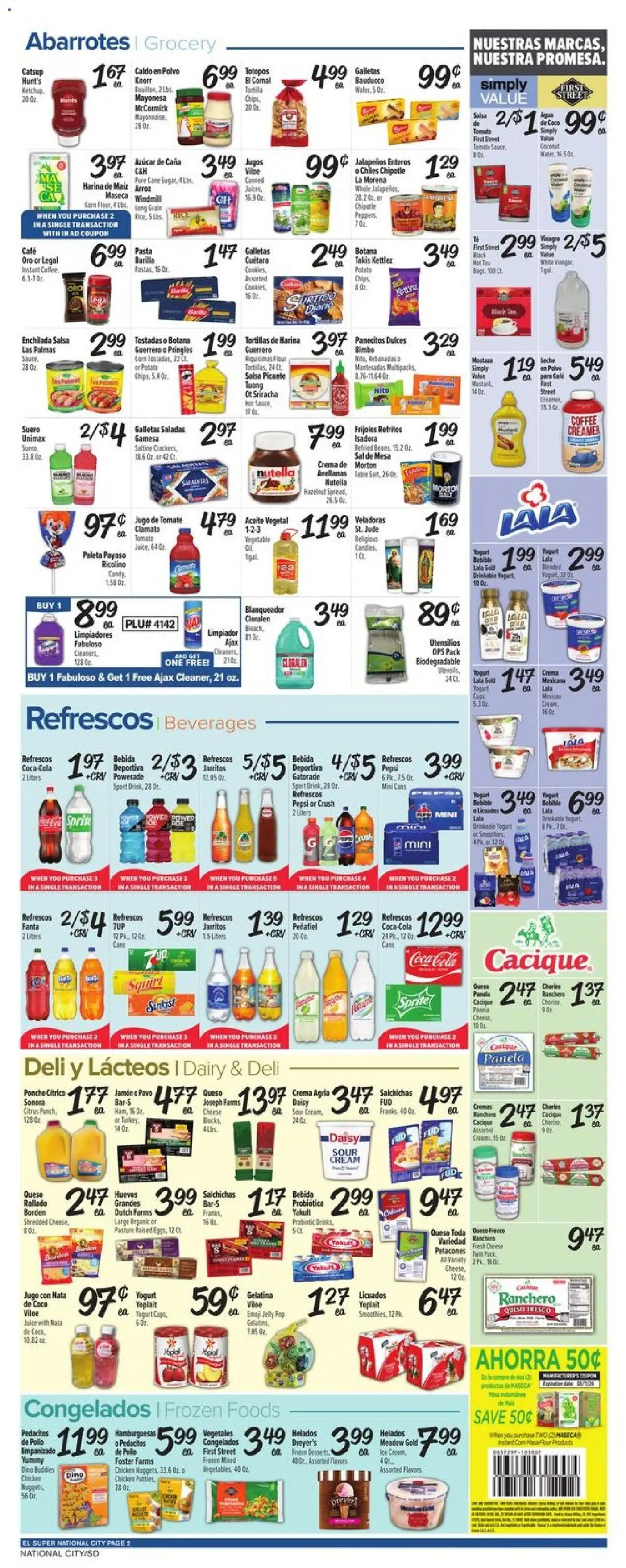 El Super Weekly Ad - CA - valid from 04.03.2026 | Page: 2 | Products: Rice, Sour cream, Pasta, Cream