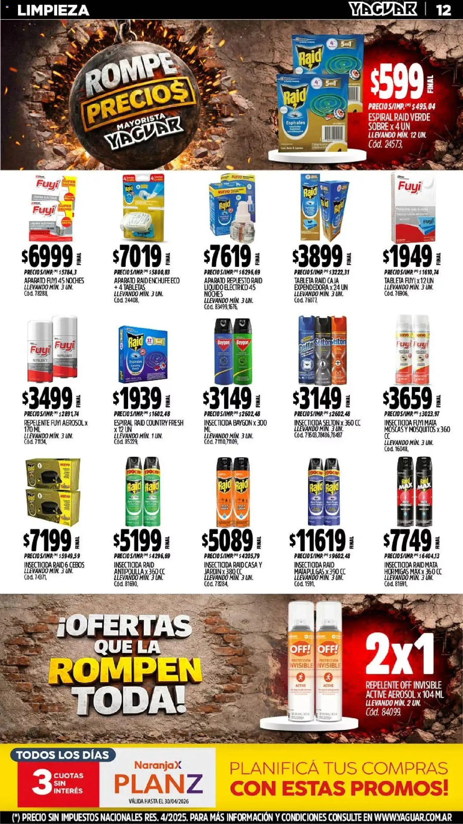 Yaguar catálogo │ válido desde el 06.04.2026 | Página: 12 | Productos: Tableta, Sobre, Enchufe, Caja