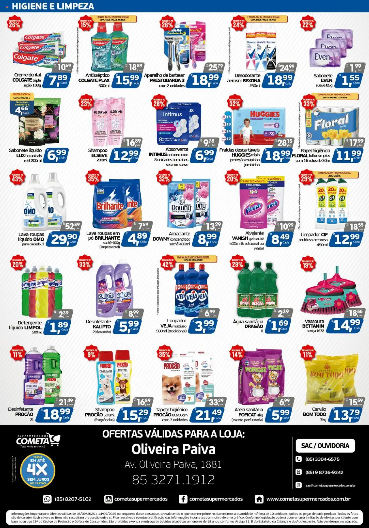 Cometa Supermercados Folheto - válido de 08.09.2025 | Página: 4 | Produtos: Alvejante, Tapete, Rexona, Amêndoas