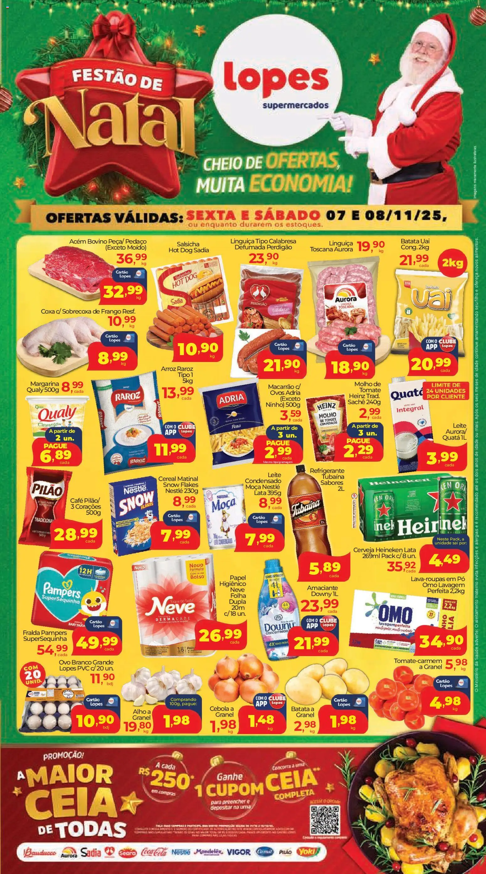 Lopes Supermercados Folheto - válido de 07.11.2025 | Página: 1 | Produtos: Cebola, Pó, Cerveja Heineken, Margarina
