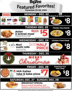 Preview of HyVee weekly ads valid from 22.12.2025