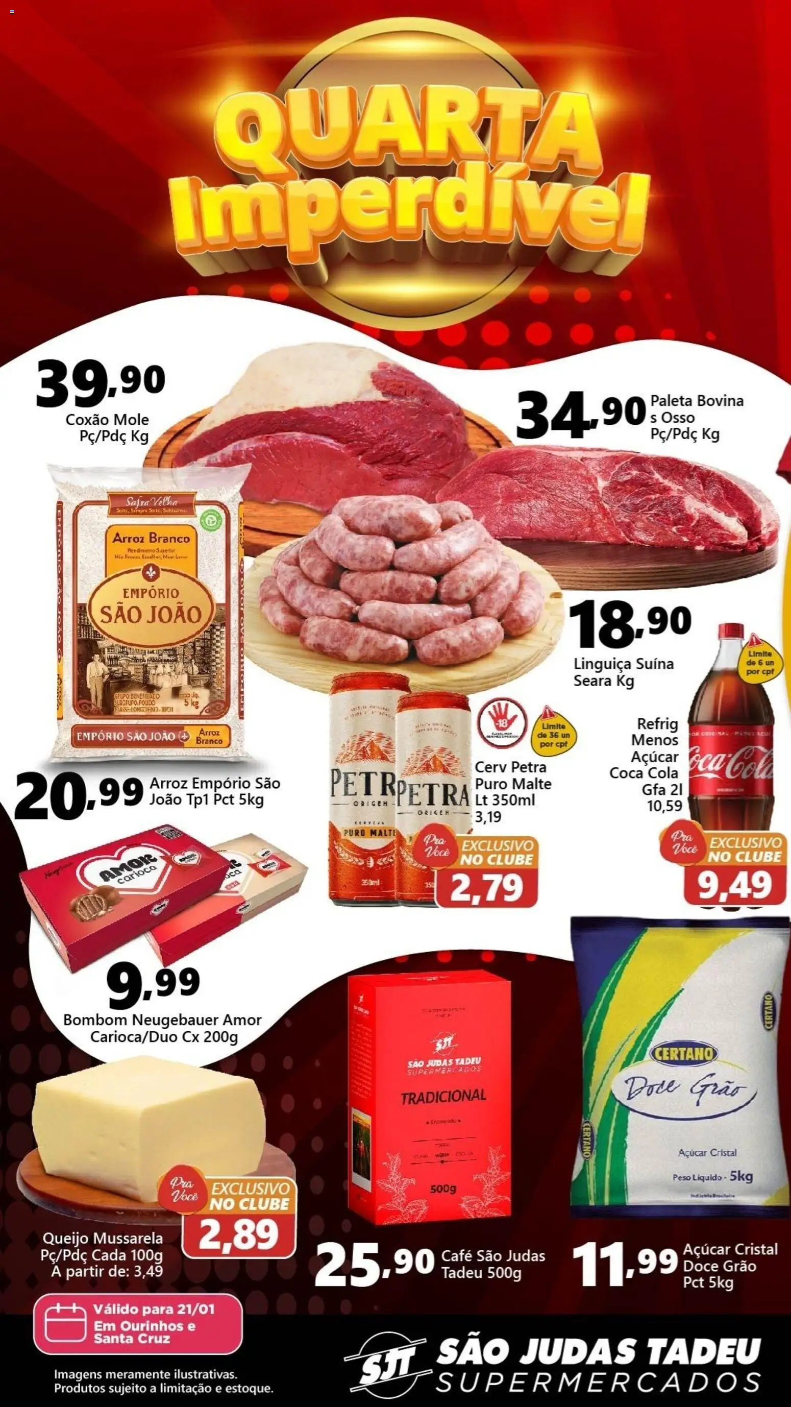São Judas Tadeu Folheto - válido de 21.01.2026 | Página: 1 | Produtos: Queijo, Café, Arroz, Mussarela