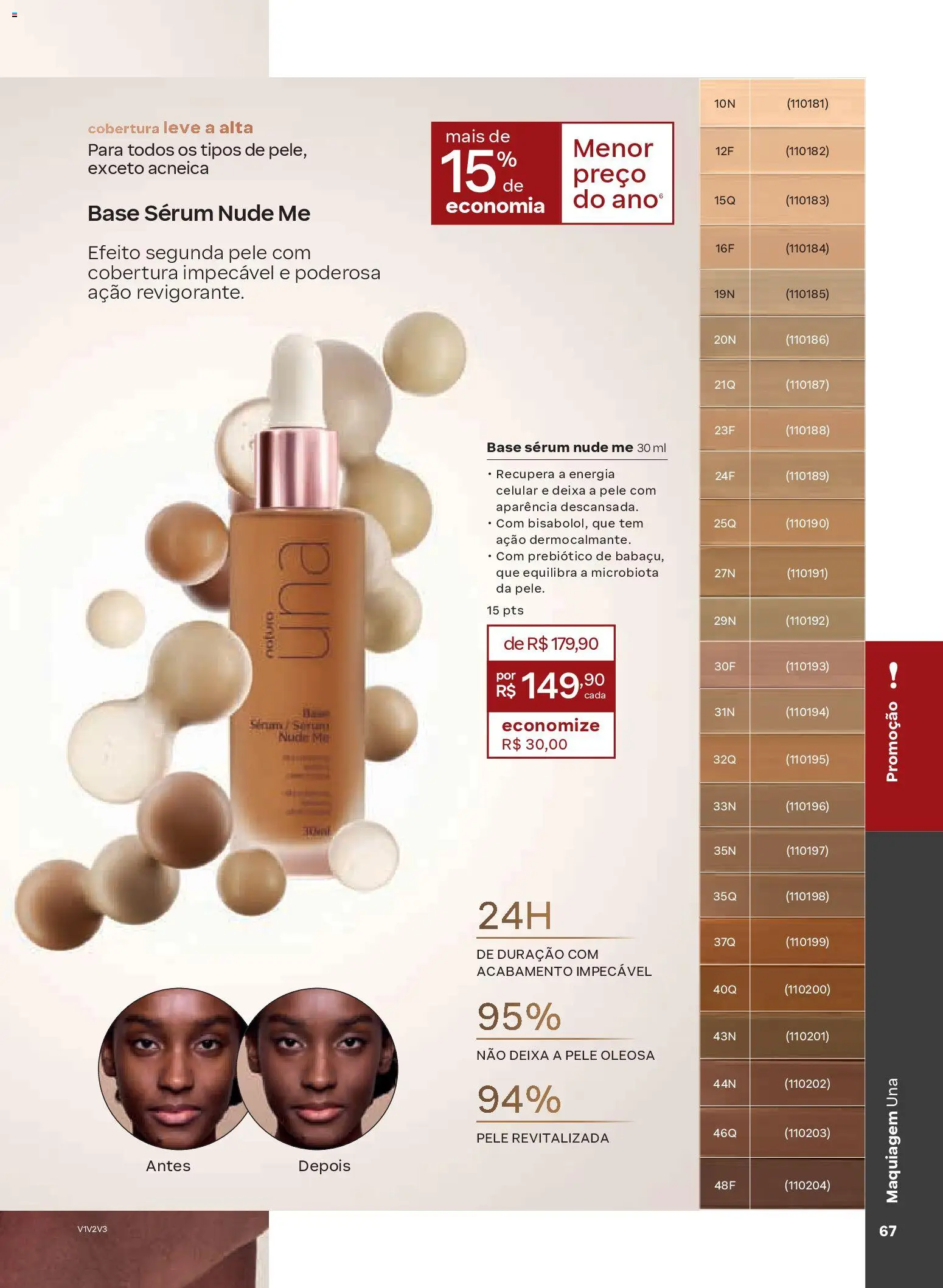 Natura Folheto - válido de 13.01.2026 | Página: 67 | Produtos: Celular, Segunda pele, Base, Sérum