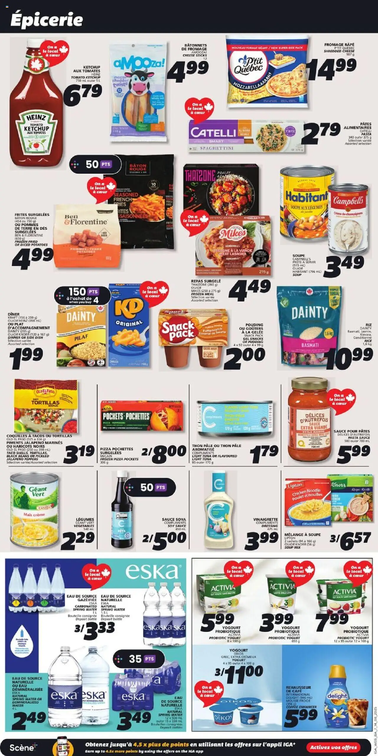 IGA flyer valid from 14.08.2025 | Page: 9 | Products: Pasta, Ketchup, Pizza, Chicken