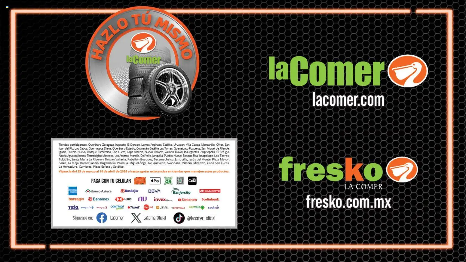 Nuevas ofertas de La Comer válidas en toda la República Mexicana desde el 25.03.2026. ¡Encuentra las mejores ofertas en La Comer folleto! | Página: 22 | Productos: Banco, Satélite