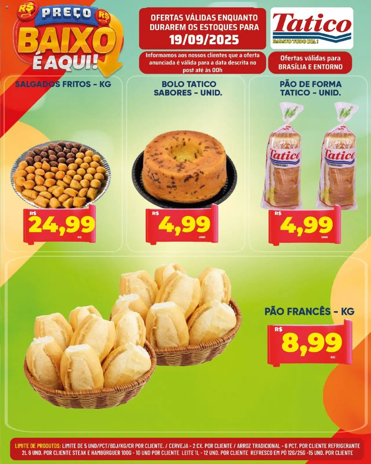 Tatico Folheto - válido de 19.09.2025 | Página: 12 | Produtos: Arroz, Pão de forma, Hambúrguer, Pão francês