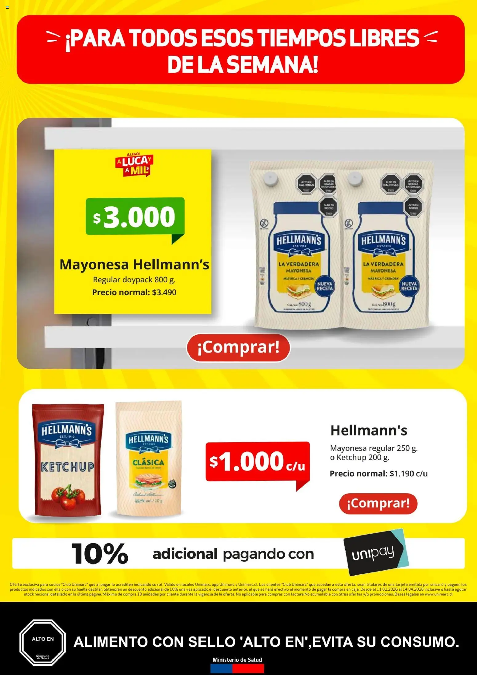 Unimarc Ofertas │ válido desde el 11.02.2026 | Página: 13 | Productos: Mayonesa, Ketchup