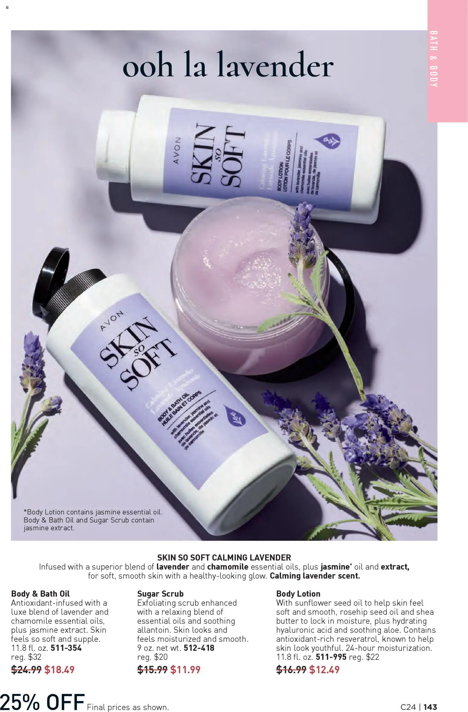 Avon Brochure - valid from 19.11.2025 | Page: 143 | Products: Bath, Butter, Oil, Sugar