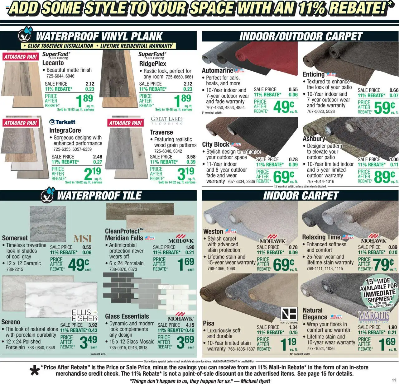 Menards Weekly Ad - valid from 04.06.2025 | Page: 18 | Products: Carpet