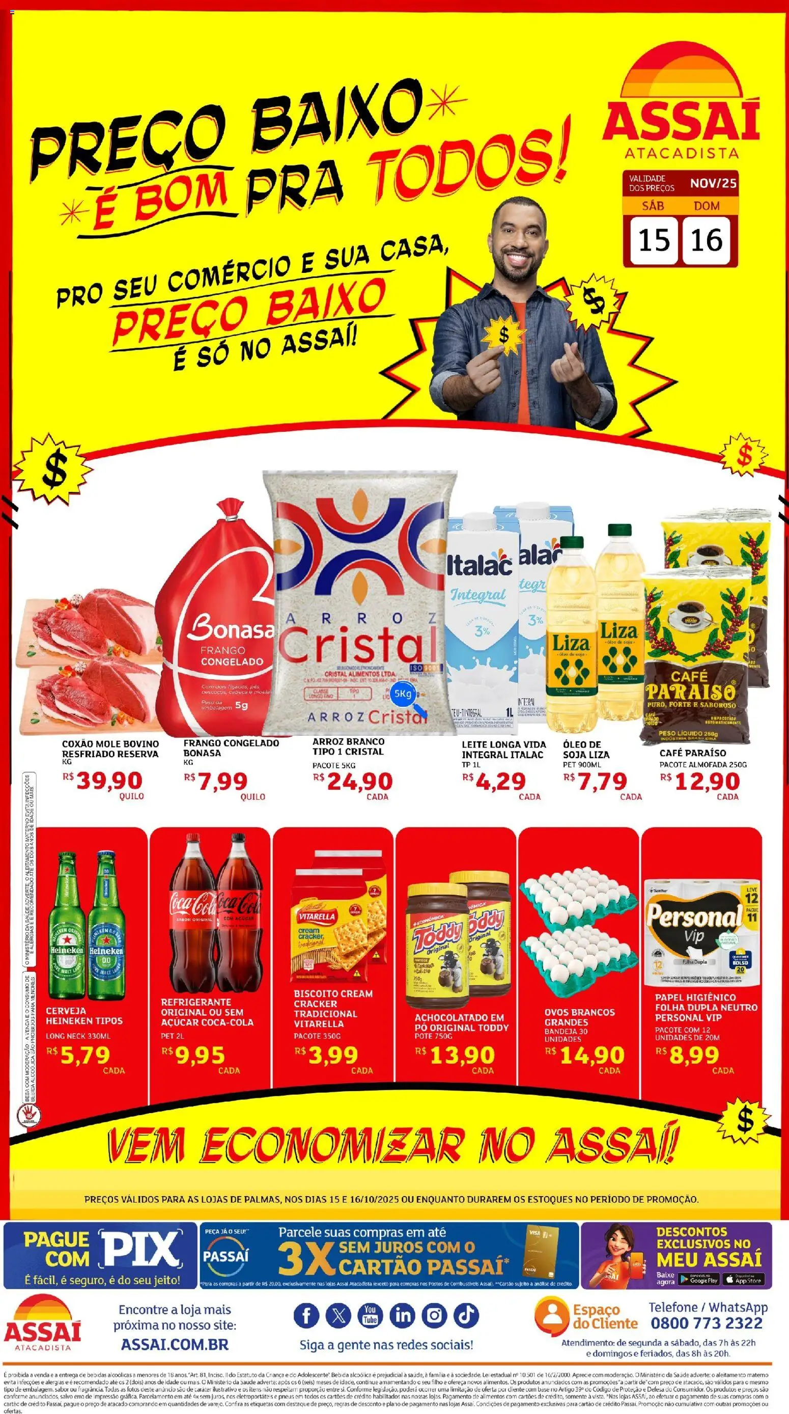 Assaí Atacadista Folheto - válido de 30.11.2025 | Página: 1 | Produtos: Almofada, Óleo, Cerveja Heineken, Frango
