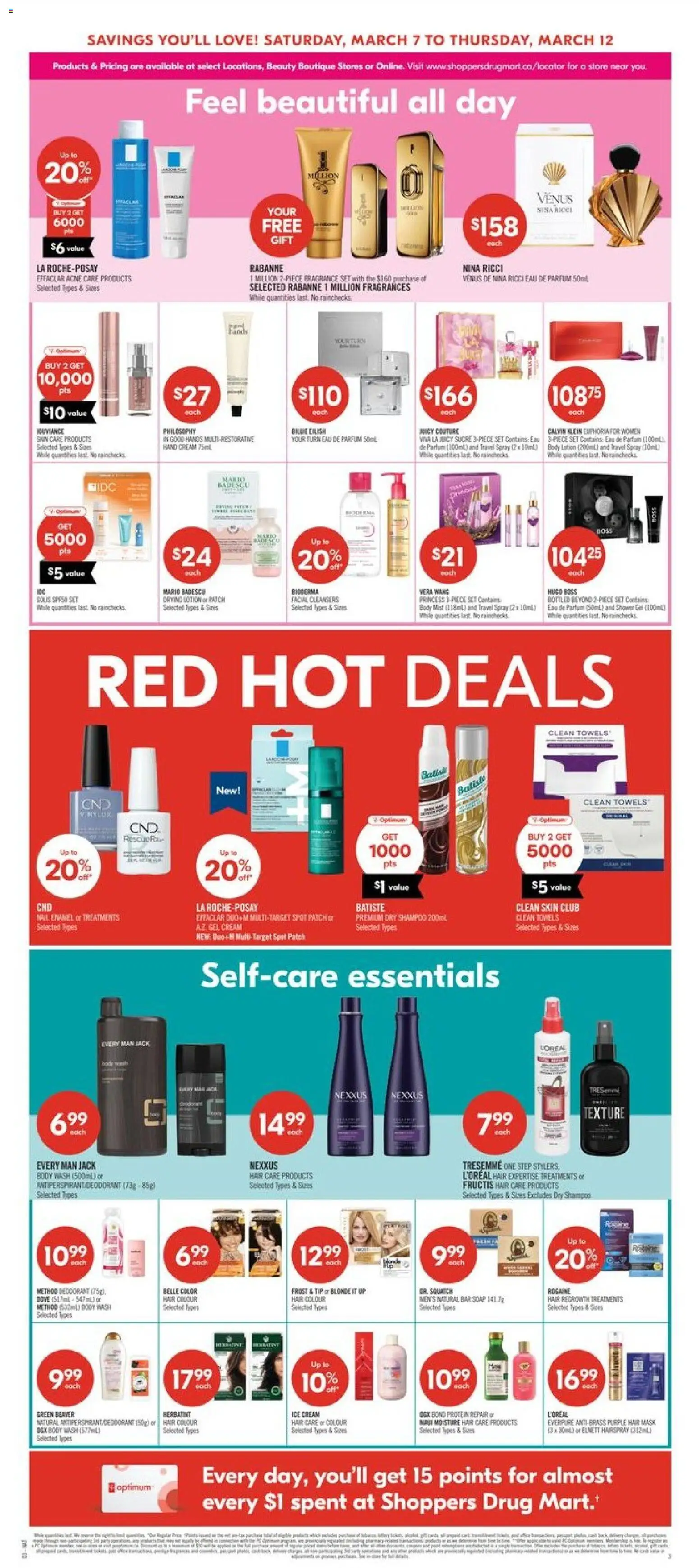 Shoppers flyer valid from 06.03.2026 | Page: 9 | Products: Hair mask, Body lotion, Soap, Shower