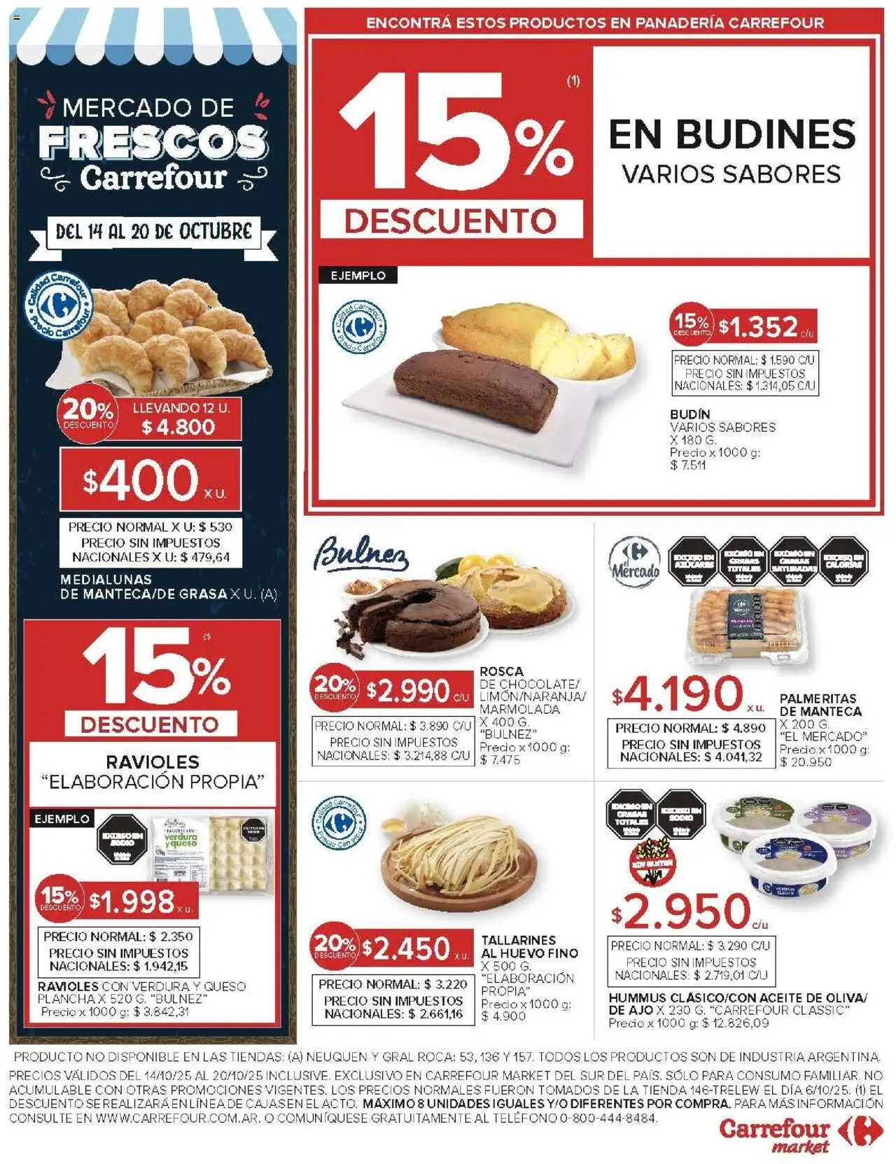 Carrefour ofertas - Chubut │ válido desde el 14.10.2025 | Página: 47 | Productos: Panadería, Aceite, Huevo, Ravioles