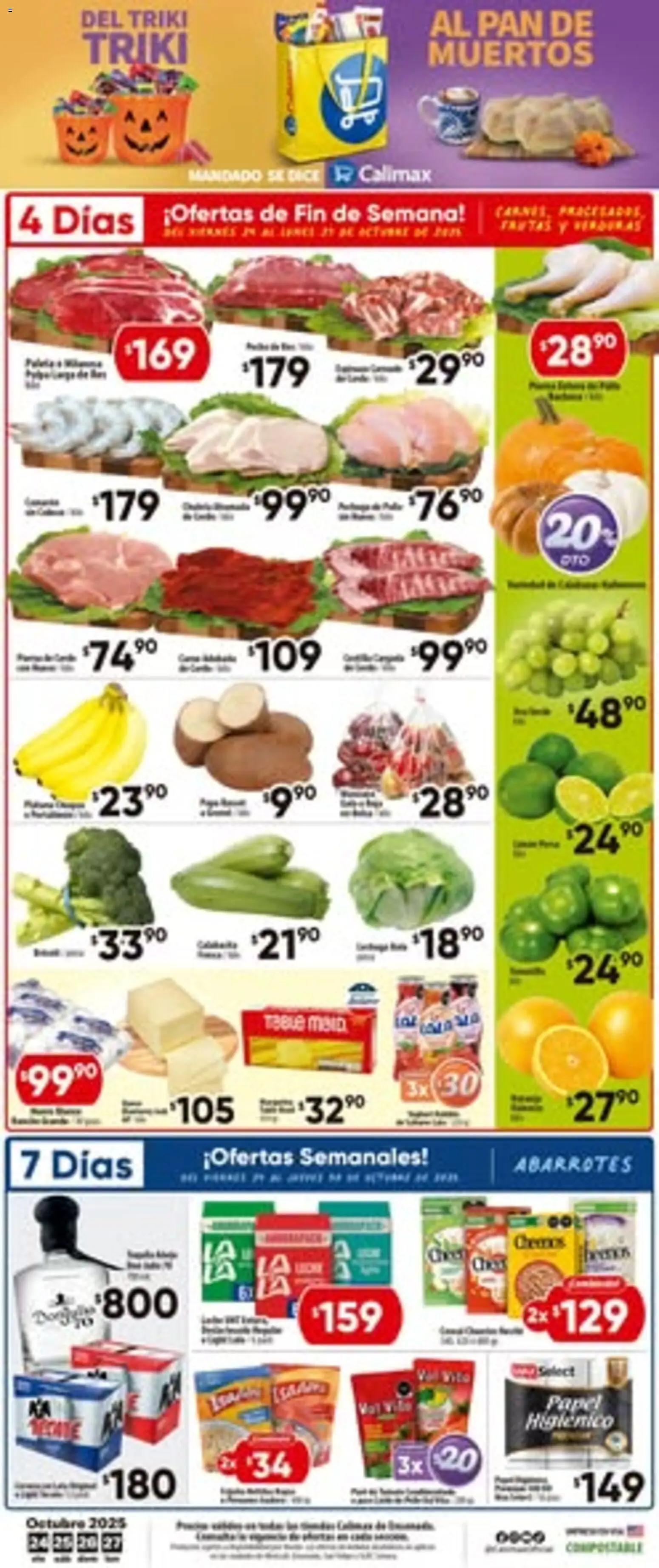 Nuevas ofertas de Calimax válidas en toda la República Mexicana desde el 24.10.2025. ¡Encuentra las mejores ofertas en Calimax - Folleto Ensenada! | Página: 1 | Productos: Pan, Papel higiénico