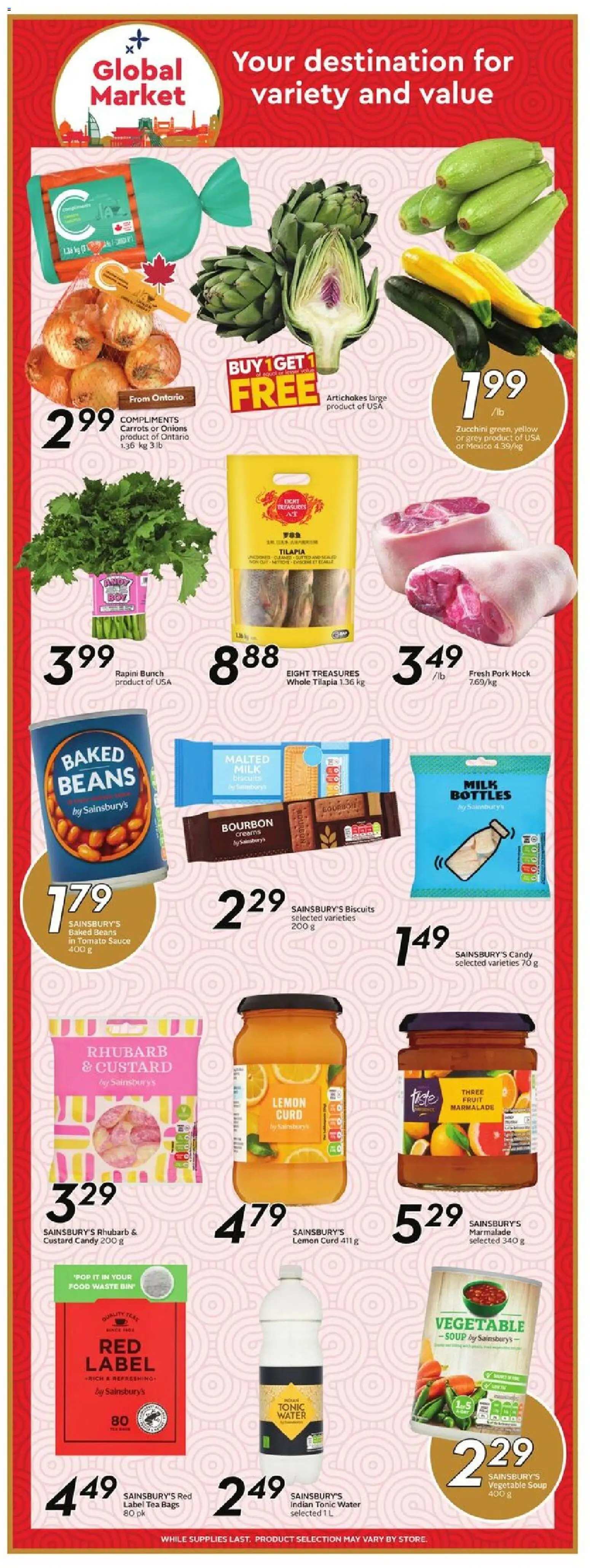 Sobeys flyer valid from 15.01.2026 | Page: 15 | Products: Tea, Bourbon, Milk, Pork