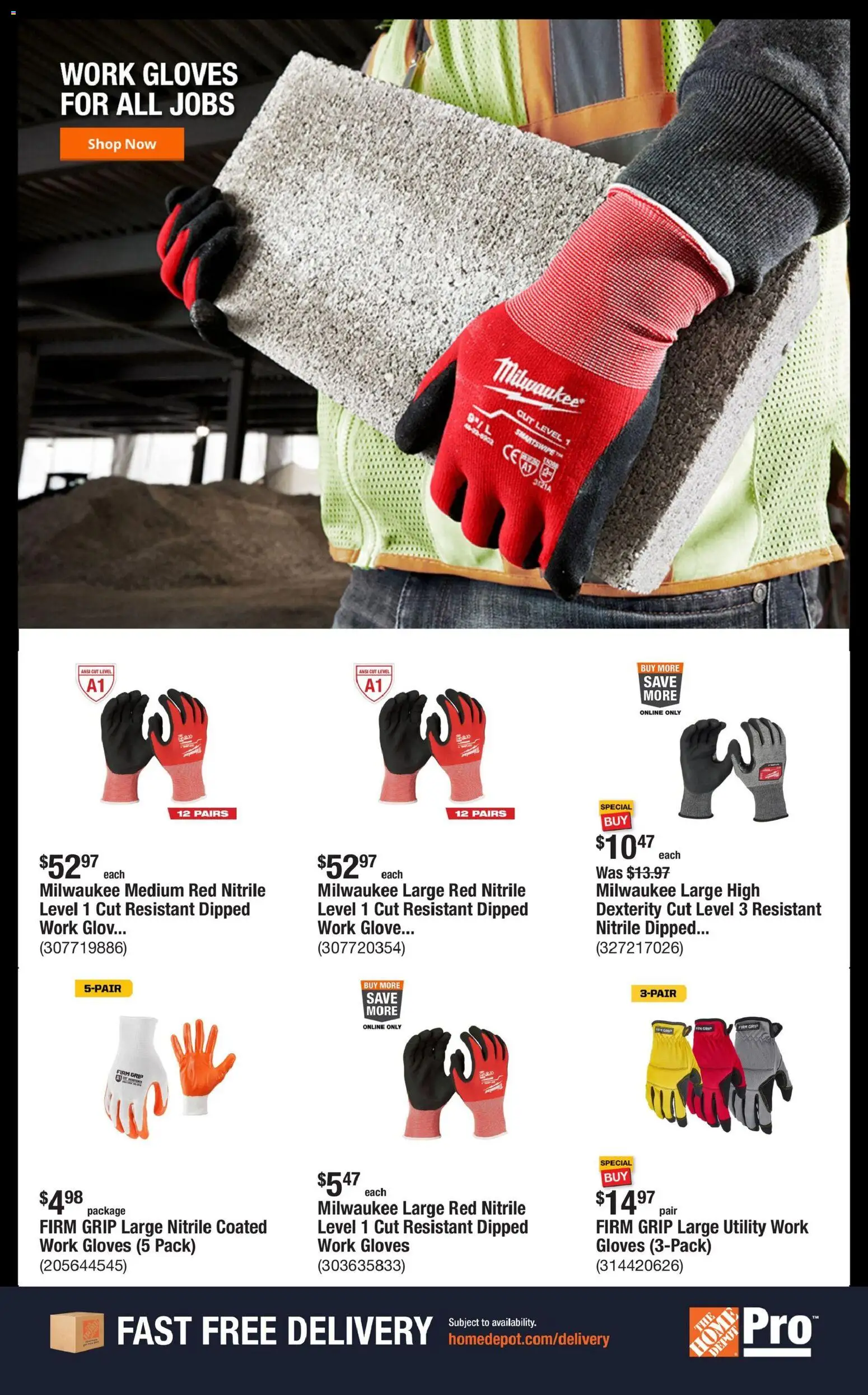 Home Depot Shop Pro Ad - NC - valid from 12.01.2026 | Page: 5 | Products: Gloves