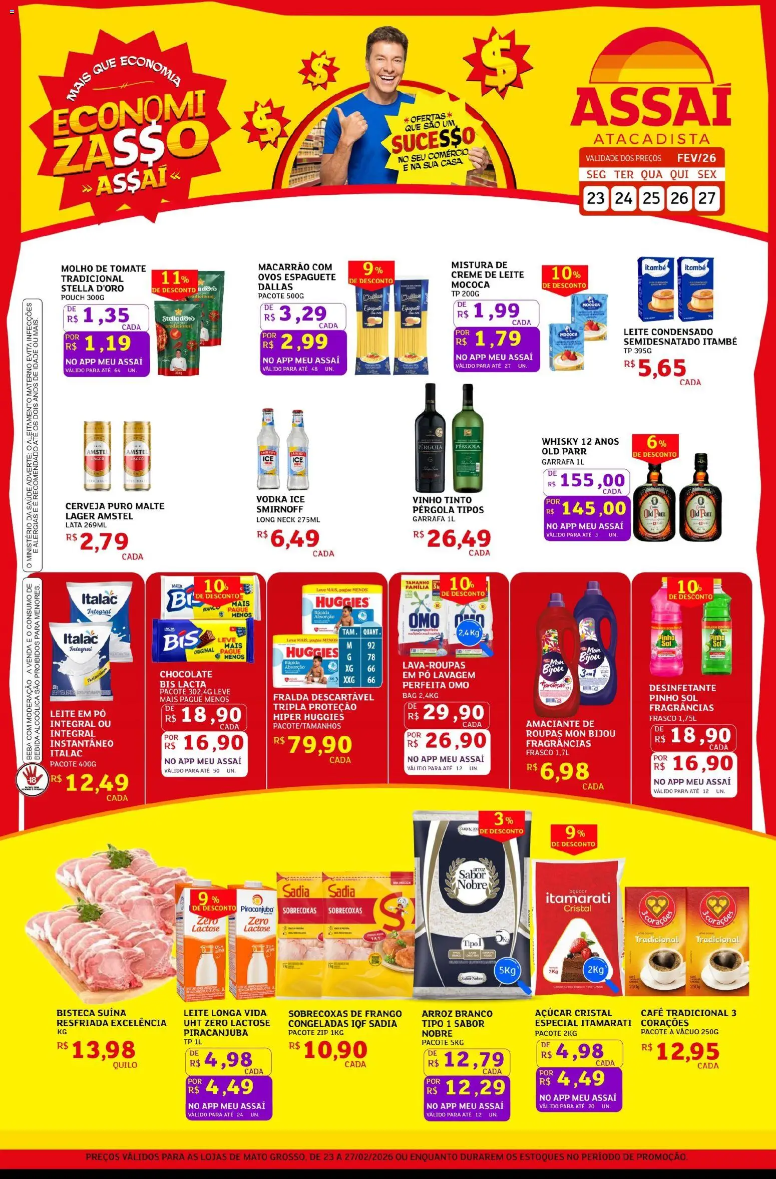 Assaí Atacadista Folheto - válido de 23.02.2026 | Página: 1 | Produtos: Ovos, Café, Vodka, Leite condensado