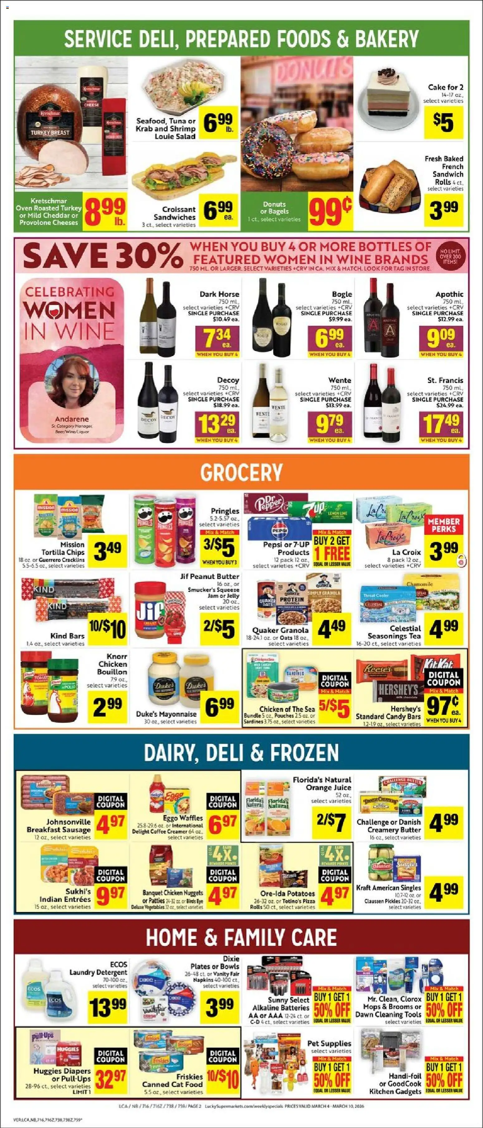 Lucky Supermarkets Weekly Ad - valid from 04.03.2026 | Page: 2 | Products: Pizza, Chips, Mayonnaise, Lime