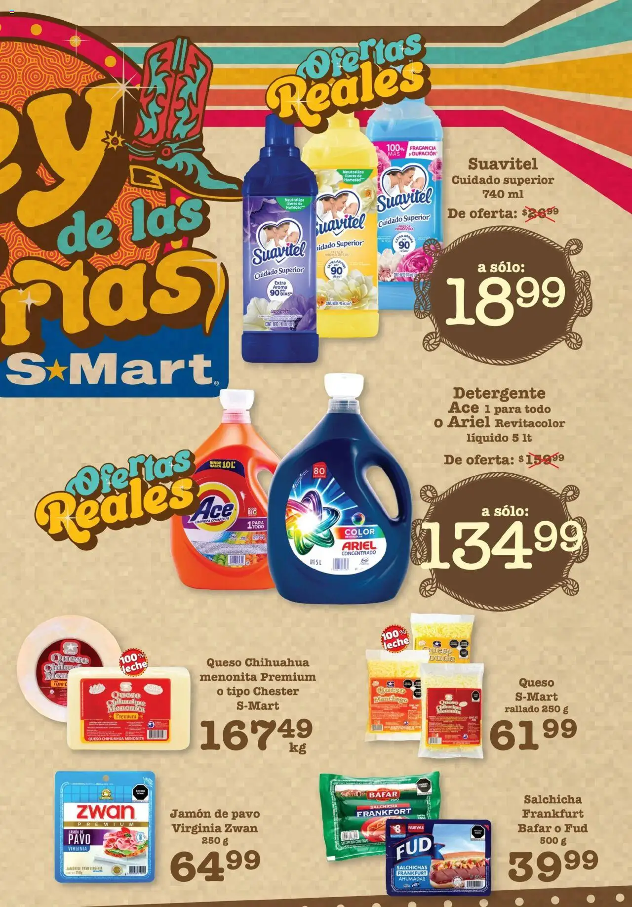 Nuevas ofertas de S-Mart válidas en toda la República Mexicana desde el 01.08.2025. ¡Encuentra las mejores ofertas en S-Mart - Folleto - Monterrey! | Página: 3 | Productos: Detergente, Salchicha, Jamón, Fragancia