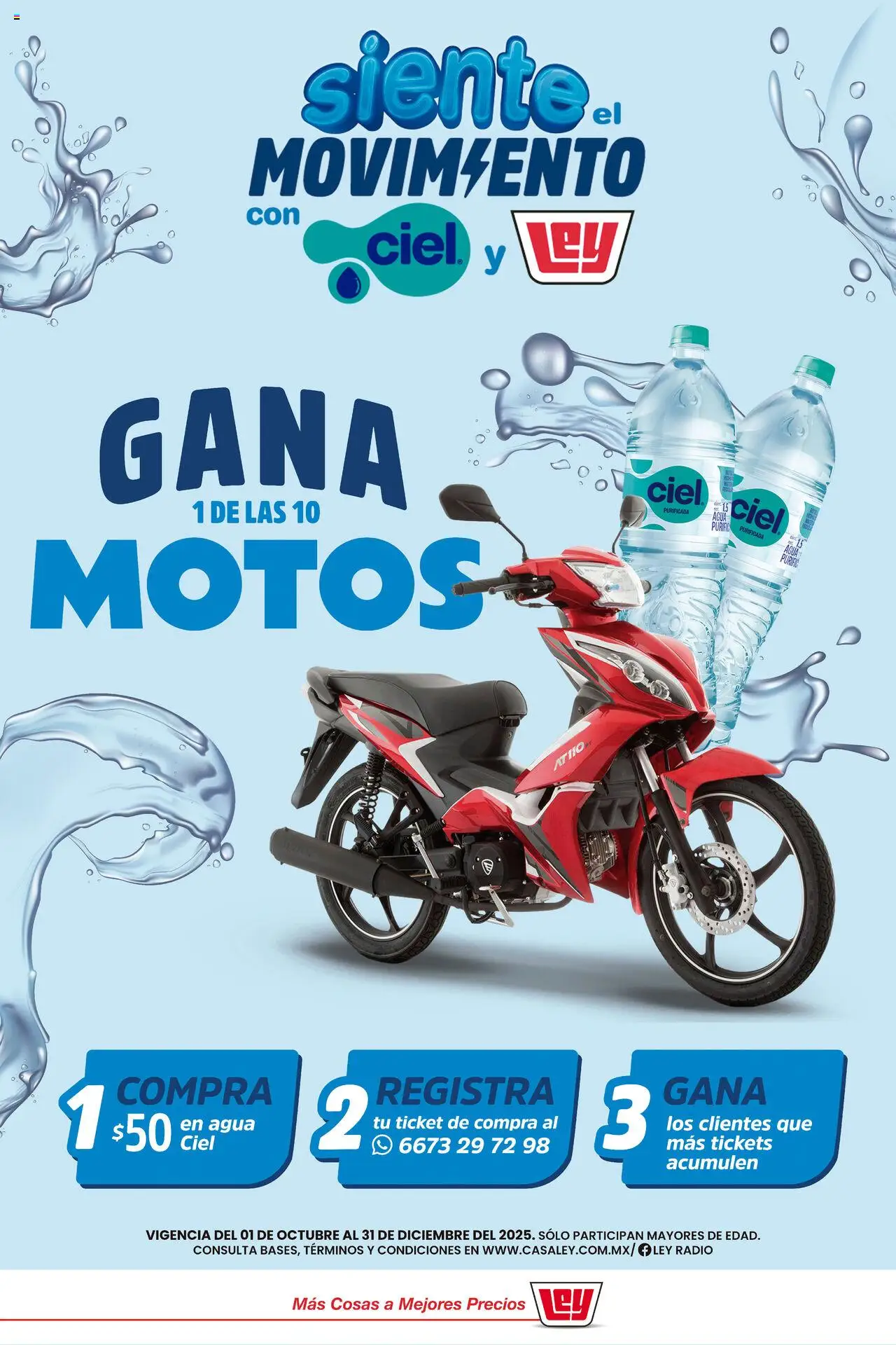 Nuevas ofertas de Casa Ley válidas en toda la República Mexicana desde el 01.10.2025. ¡Encuentra las mejores ofertas en Casa Ley Folleto Siente el movimiento ciel! | Página: 1 | Productos: Agua, Radio