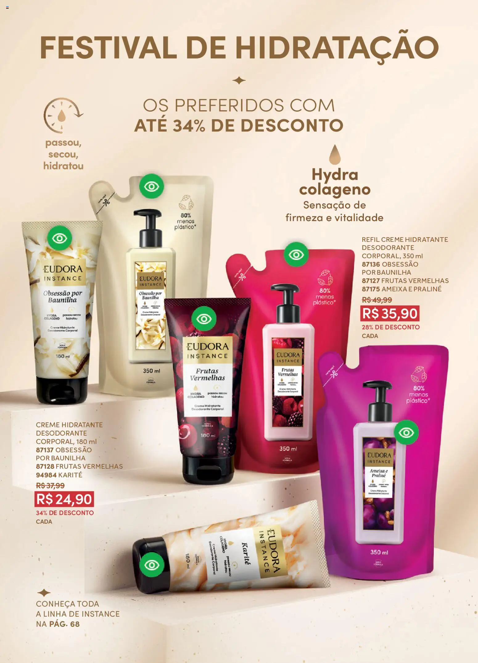 Eudora Folheto - válido de 19.02.2026 | Página: 8 | Produtos: Colágeno, Desodorante, Creme, Ameixa