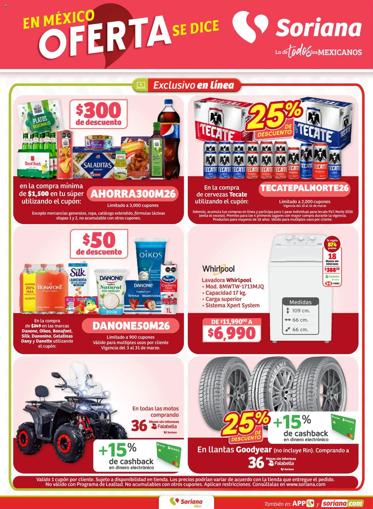 Nuevas ofertas de Soriana válidas en toda la República Mexicana desde el 12.03.2026. ¡Encuentra las mejores ofertas en Soriana - Fin de Semana Híper: Tijuana, Mexicali, Ensenada, San Luis Río Colorado y Tecate! | Página: 10 | Productos: Fresa, Azúcar, Manzana, Lavadora