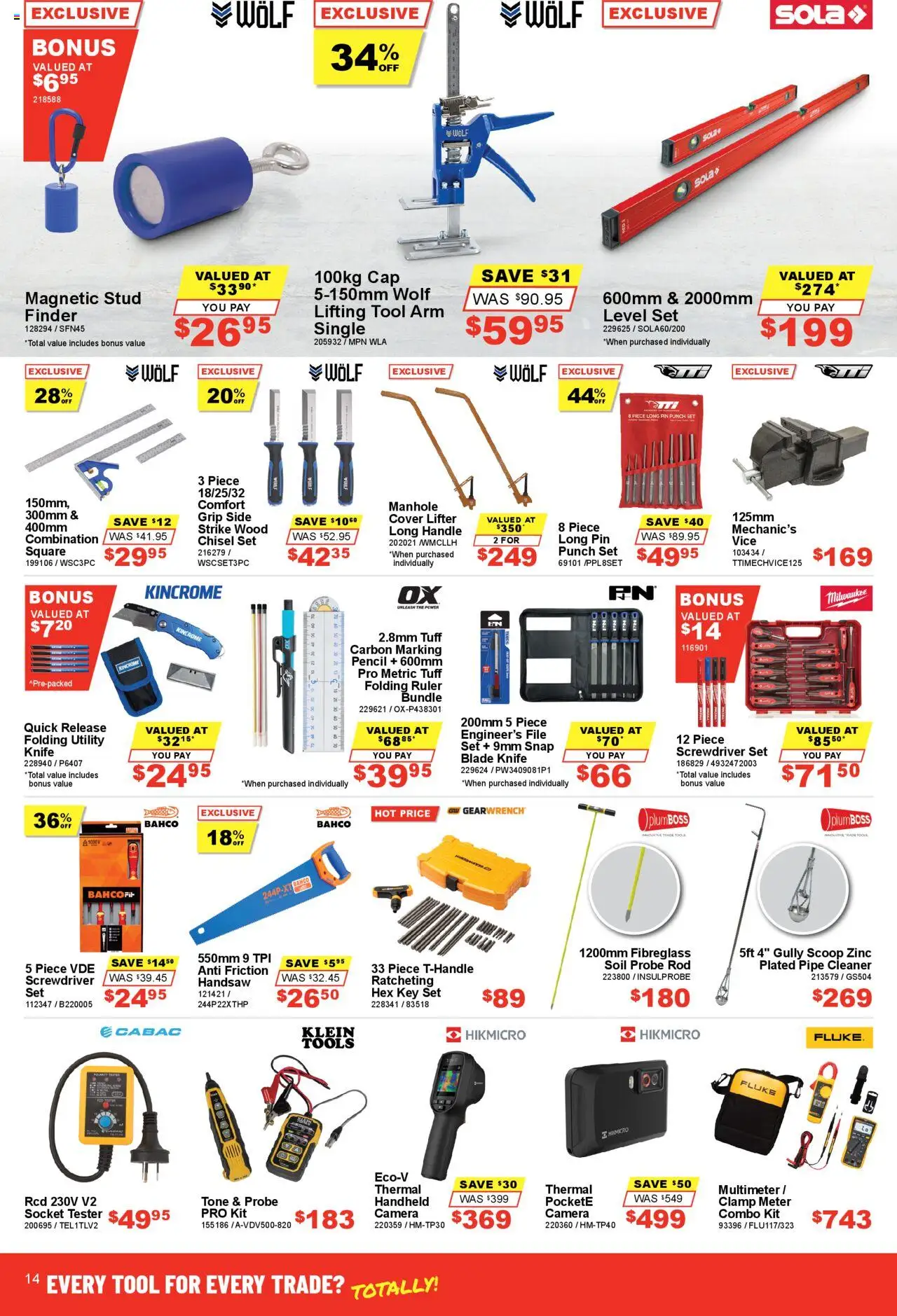 Total Tools catalogue - valid from 19.08.2025 | Page: 14 | Products: Socket, Cleaner, Camera, Zinc