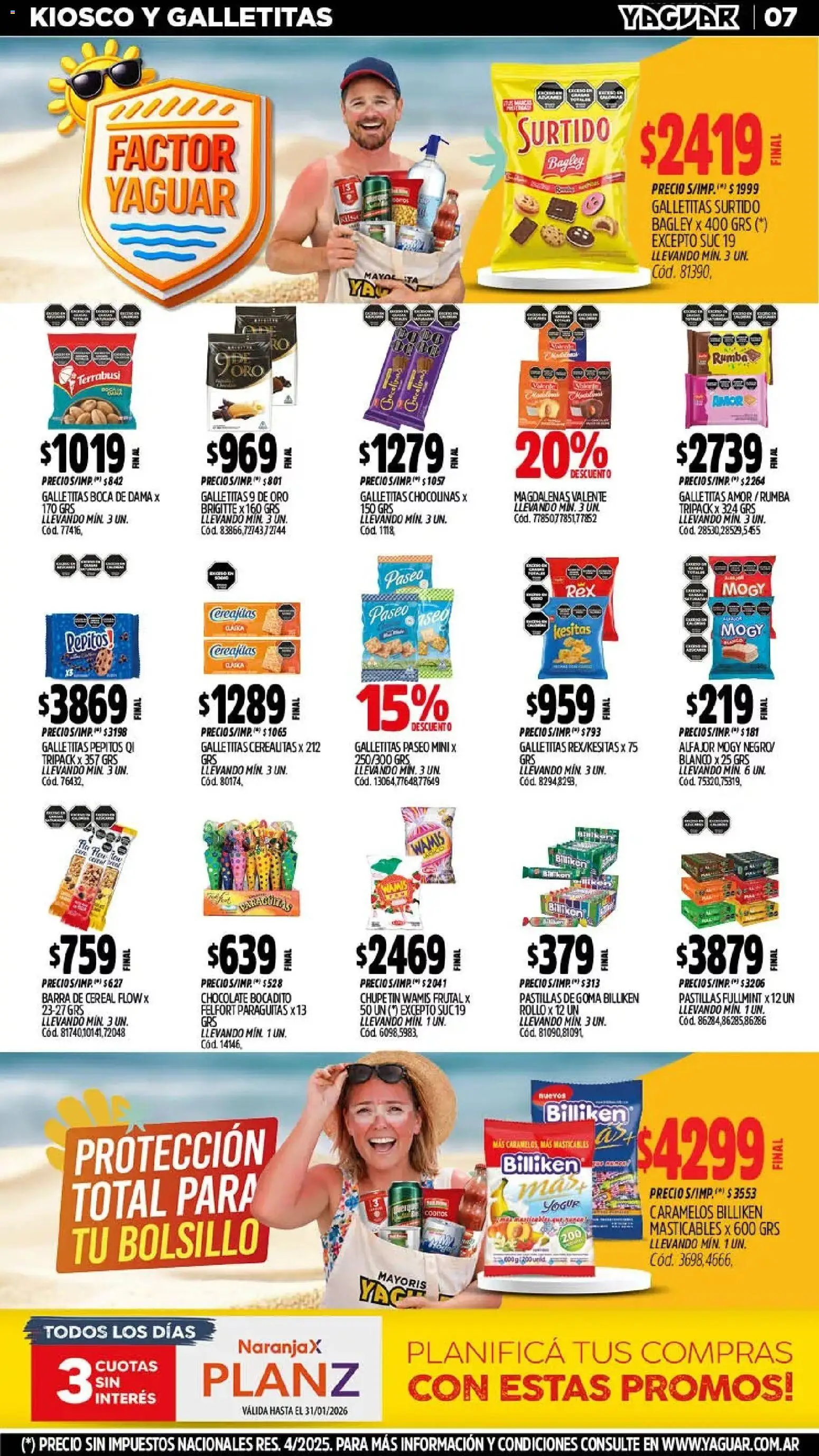 Yaguar - Oferta Semanal Neuquen │ válido desde el 26.01.2026 | Página: 7 | Productos: Galletitas, Yogur, Café, Chocolate