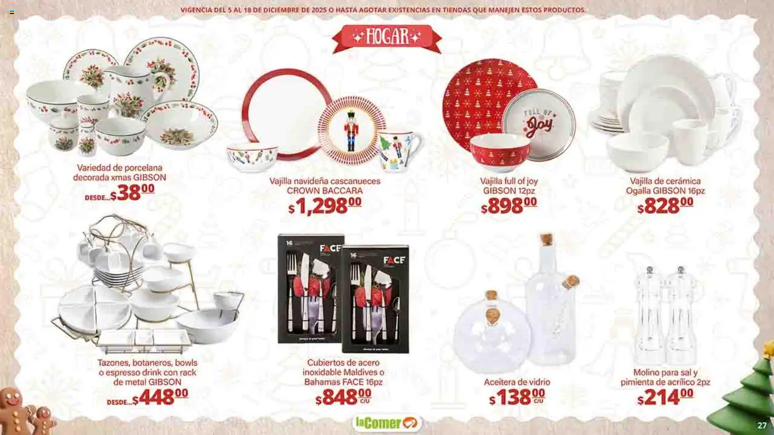 Nuevas ofertas de La Comer válidas en toda la República Mexicana desde el 05.12.2025. ¡Encuentra las mejores ofertas en La Comer folleto Felices Fiestas! | Página: 27 | Productos: Sal, Pimienta, Aceitera